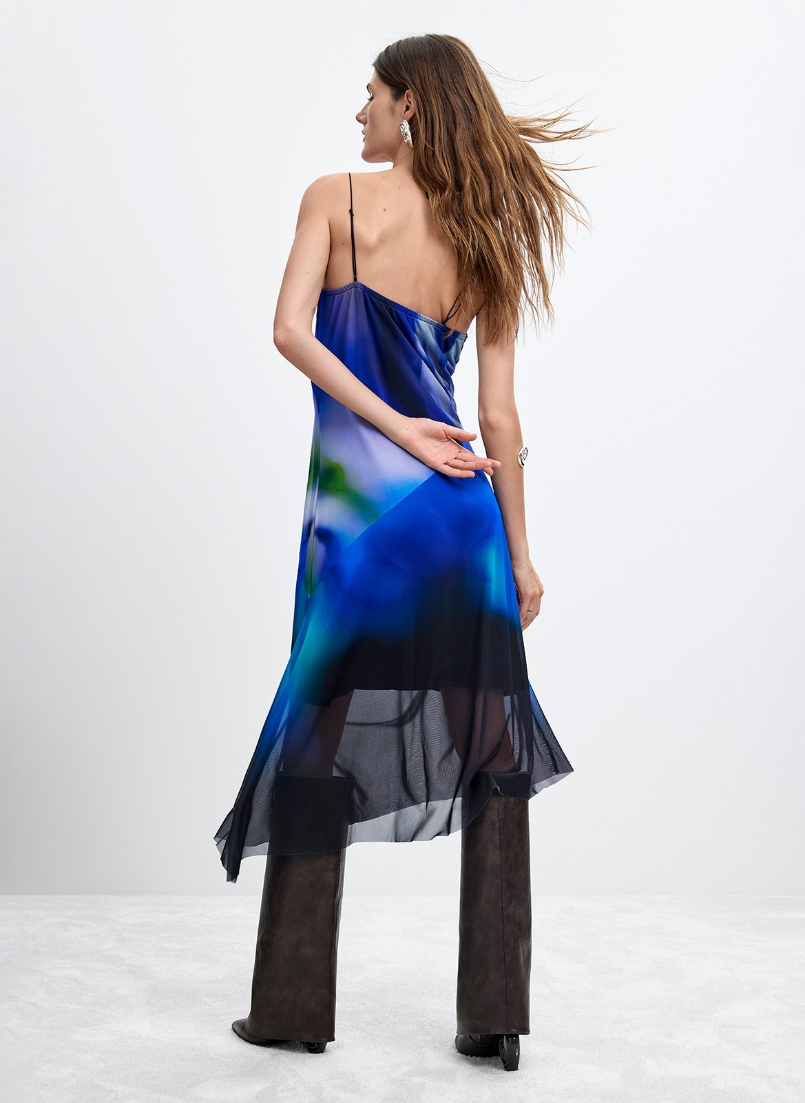 Korte, asymmetrische jurk met print DESIGUAL Blauw