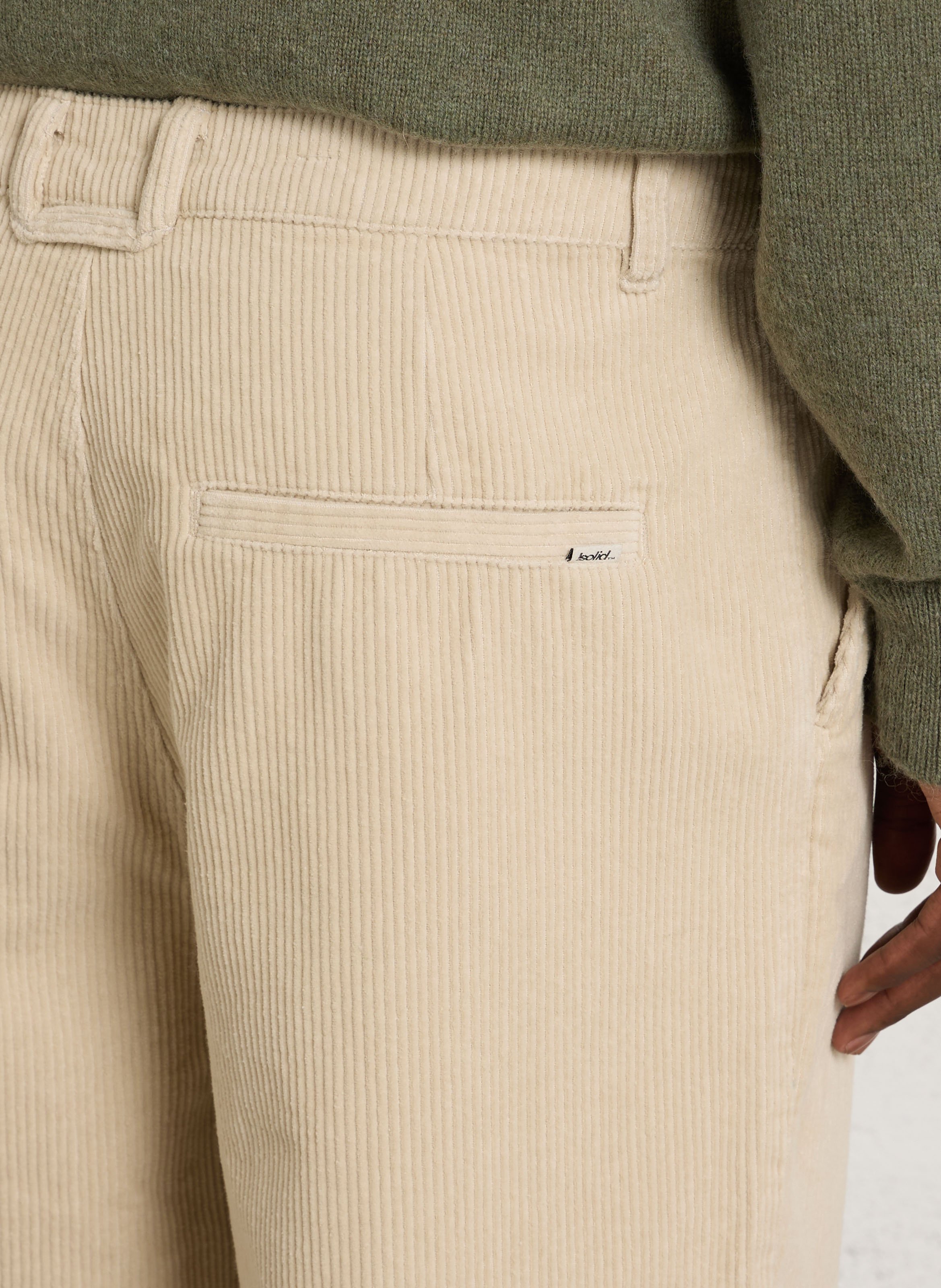 Wide-leg cotton corduroy trousers SOLID Beige
