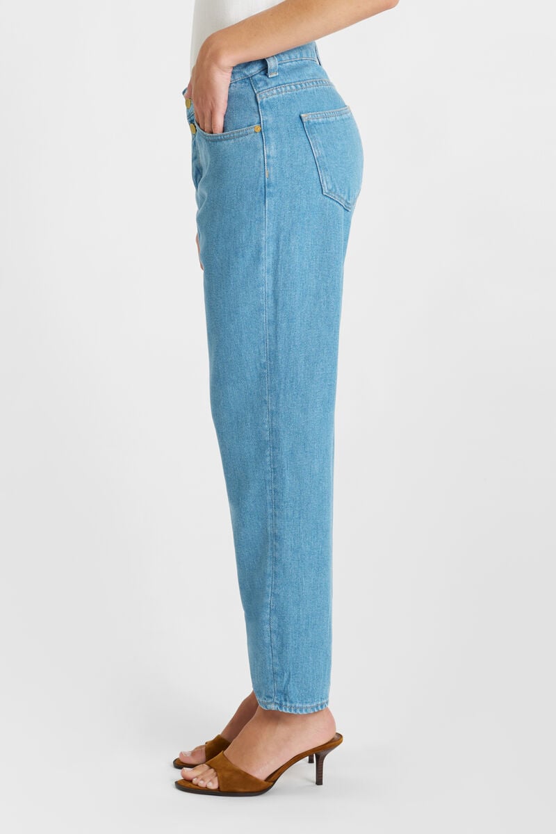 High-waisted loose-fit buttoned jeans LE TEMPS DES CERISES Blue