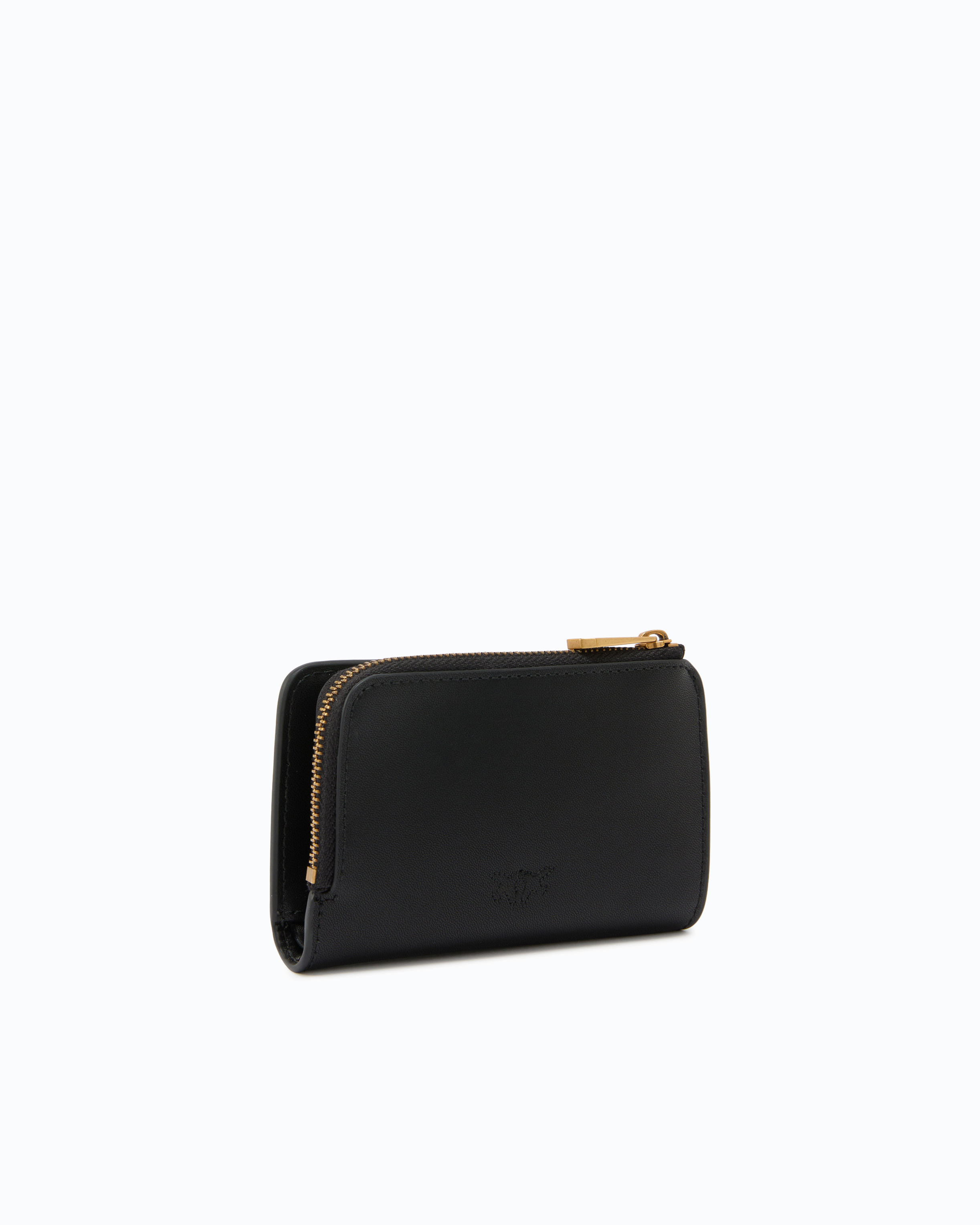Mini leather wallet with Love Birds | Black PINKO Women