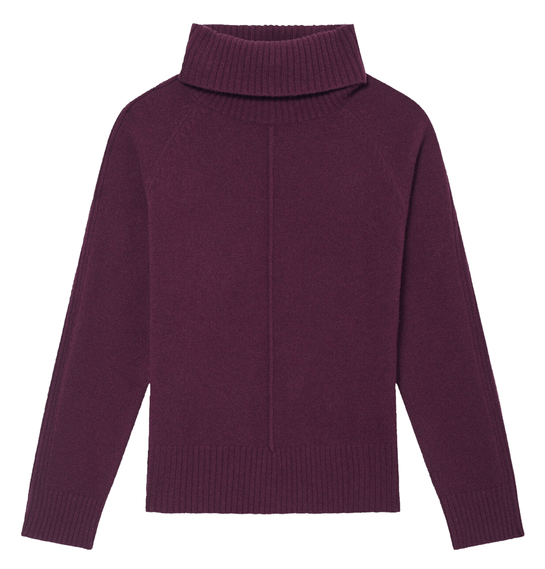 Straight wool polo neck jumper CAROLL Purple