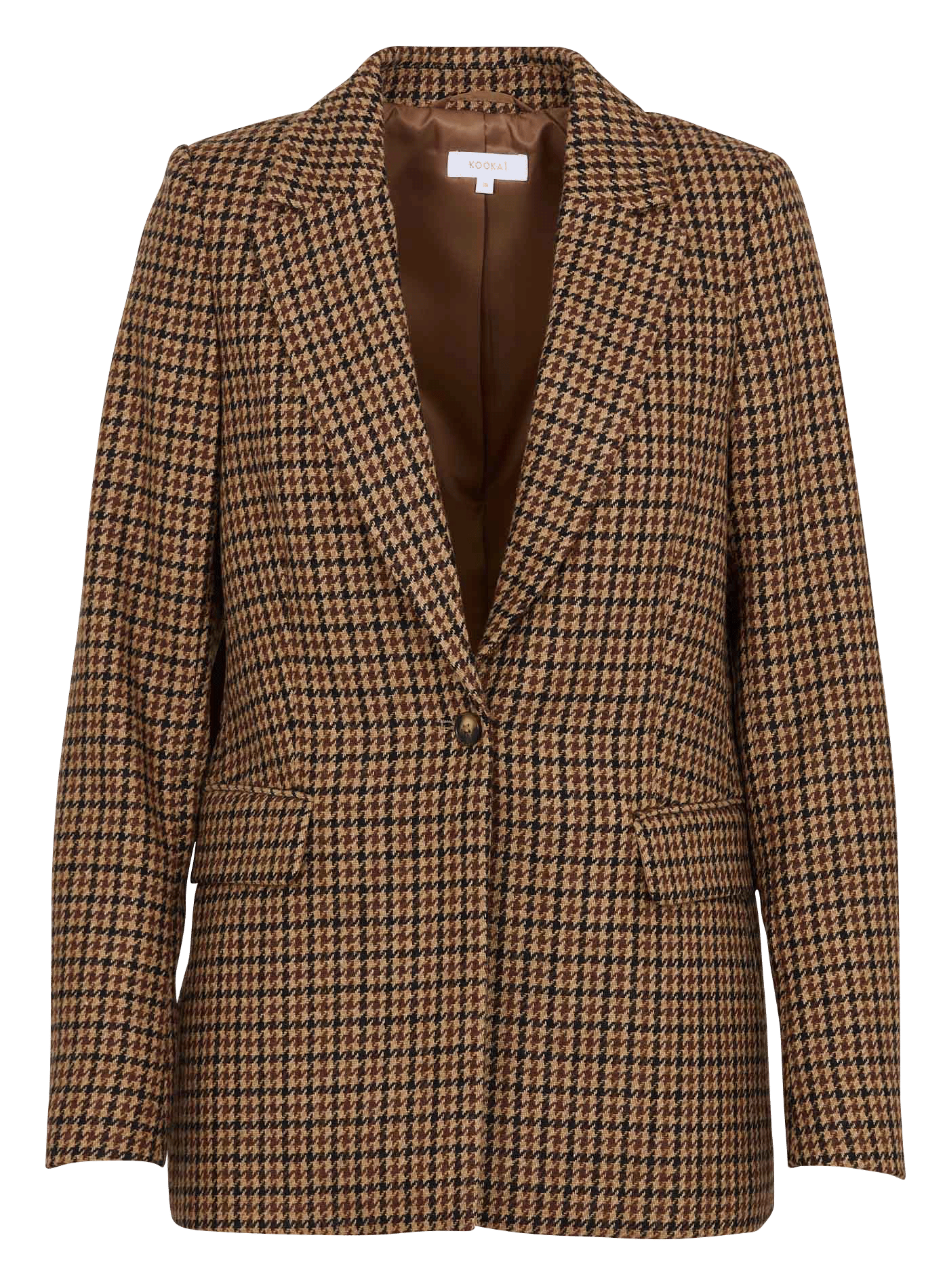 Straight plaid blazer KOOKAI Brown