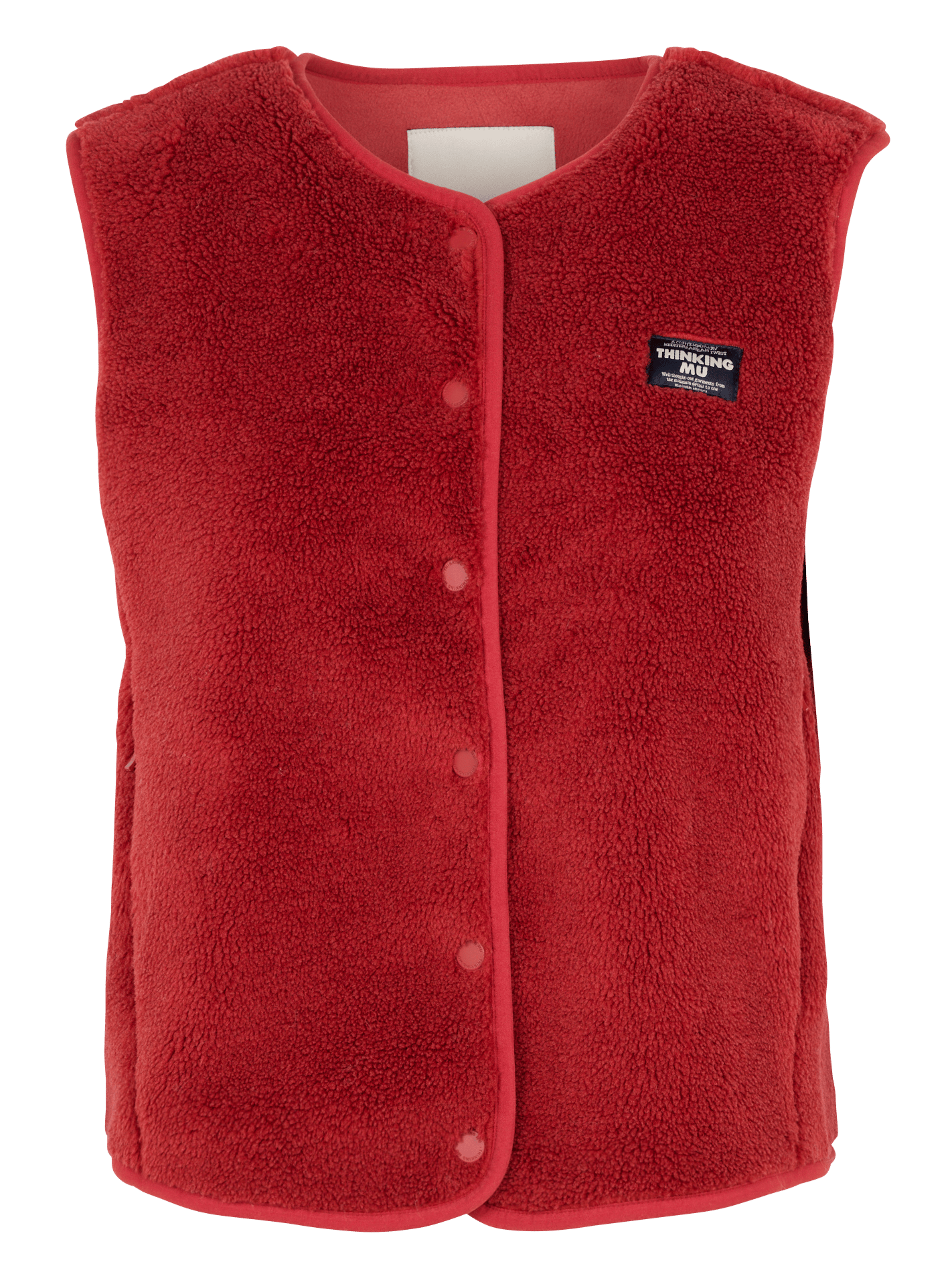 Veste droite col rond sans manches THINKING MU Rouge