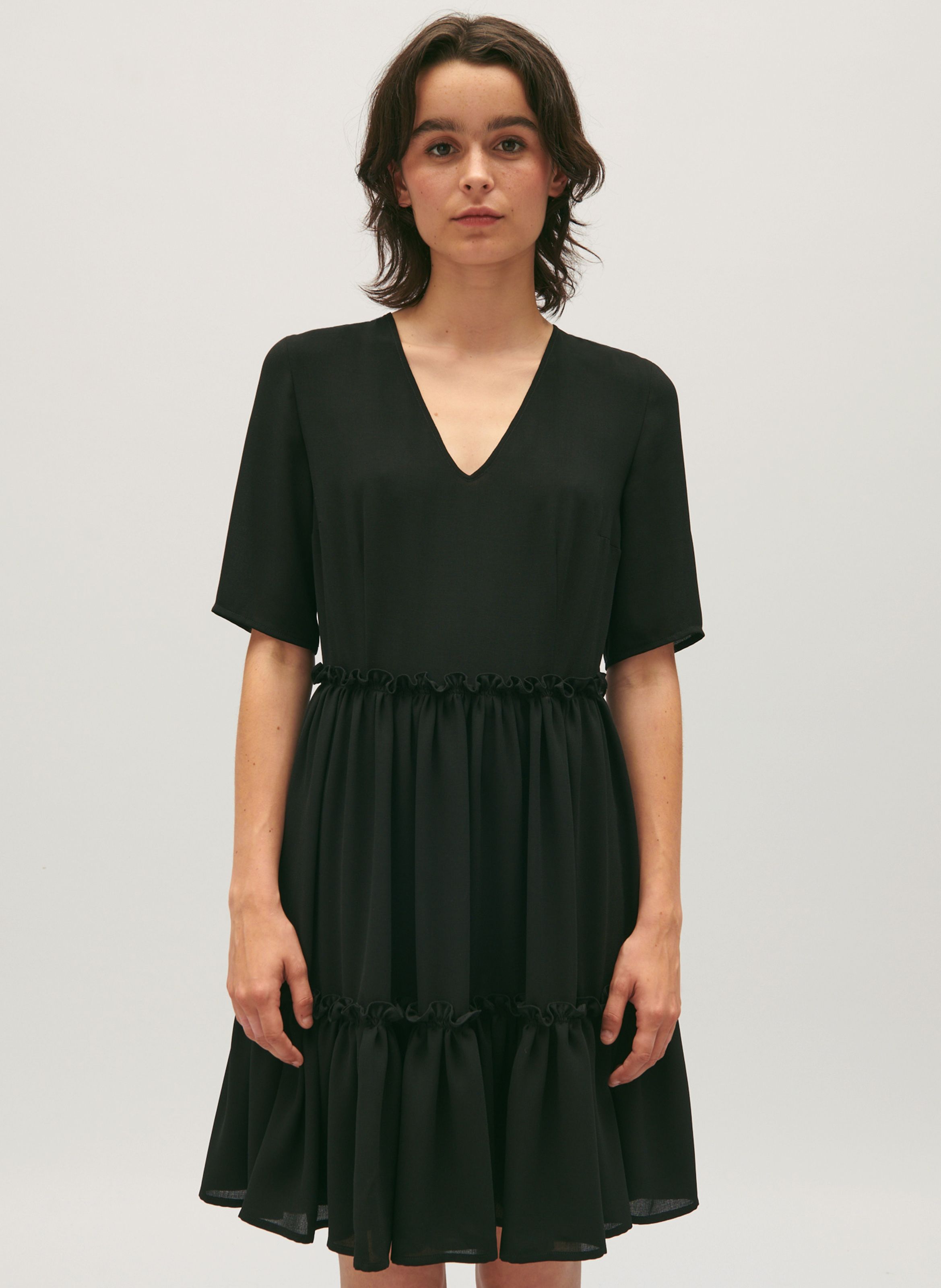 Robe Courte Col V Raucha Noir Claudie Pierlot Femme Place des