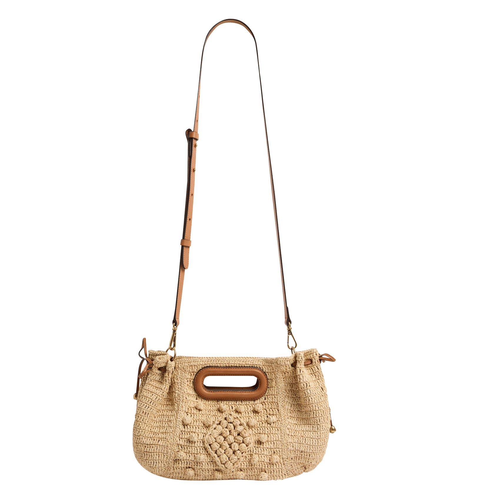 Bolso bandolera de rafia y piel GERARD DAREL Beige