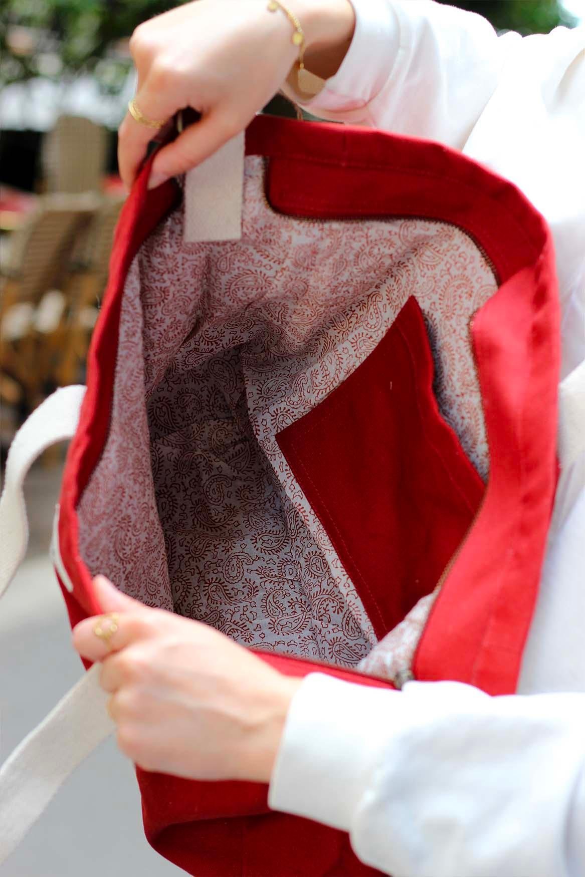 Cotton tote bag HINDBAG Red