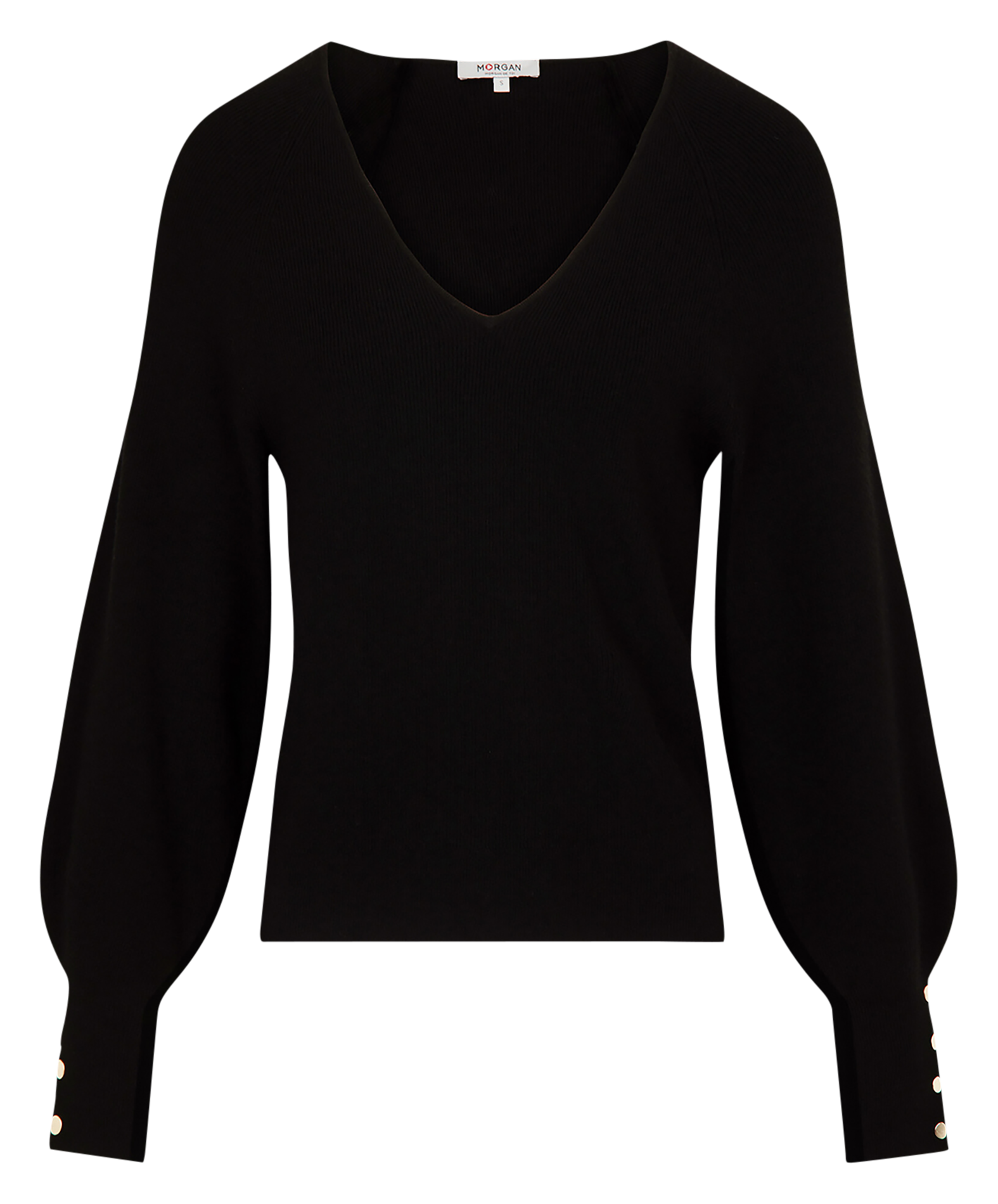 Pull droit en fine maille MORGAN Noir