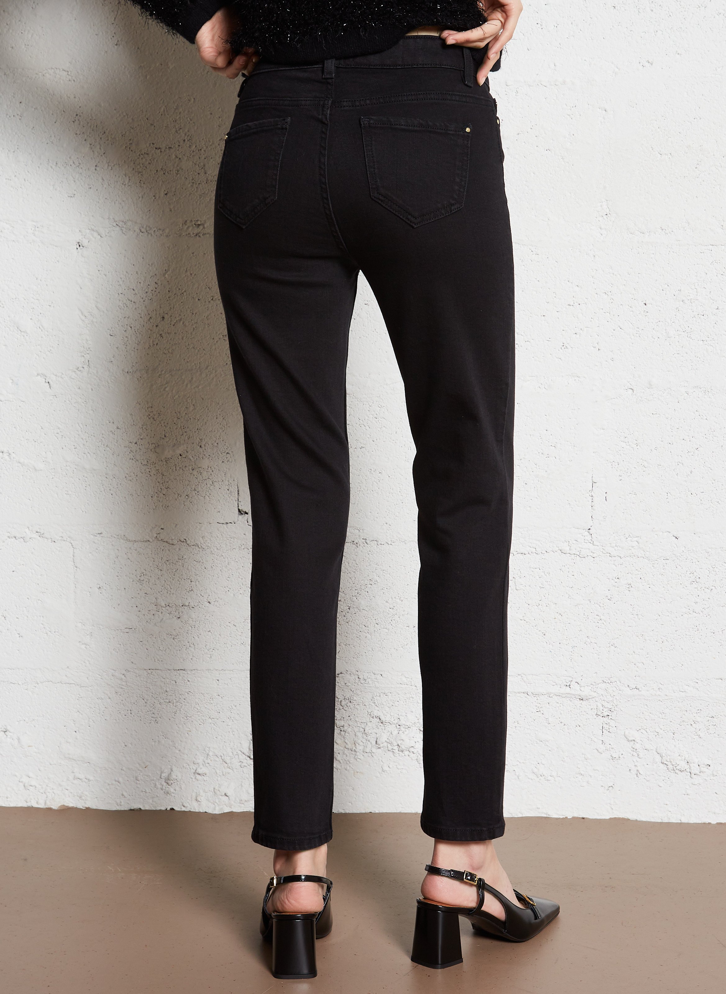 Slim-fit cotton blend jeans MAISON 123 Black