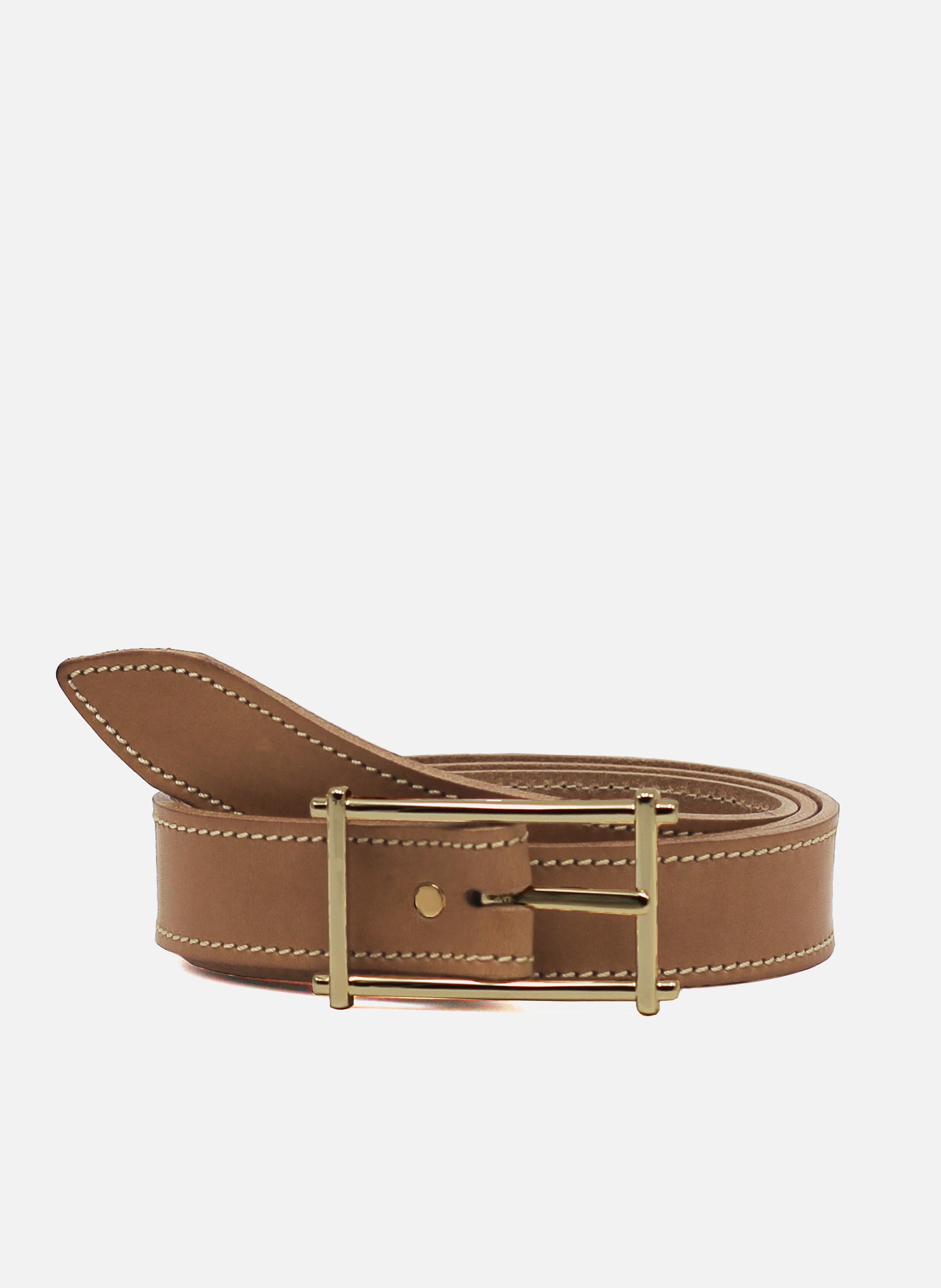 Vintage belt in suede and smooth leather JULES & JENN Brown