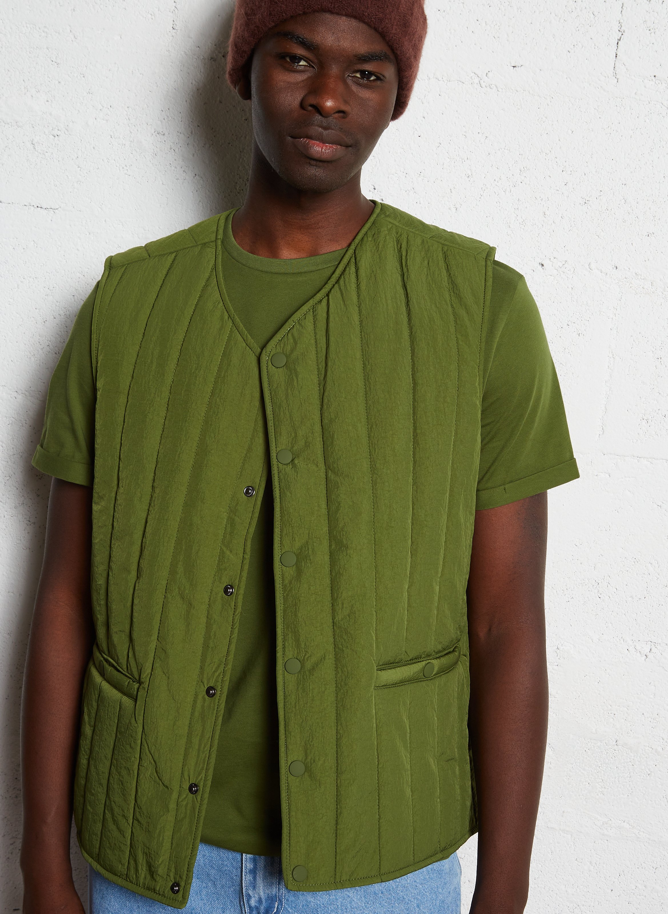 Veste col V LES DEUX Vert