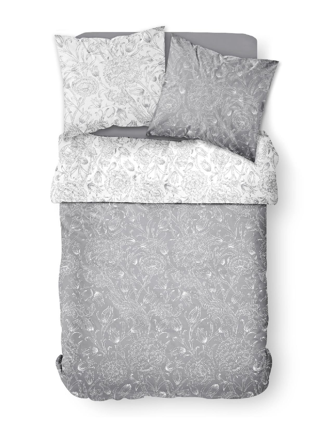 Printed cotton bedding set TODAY LINGE DE MAISON Grey