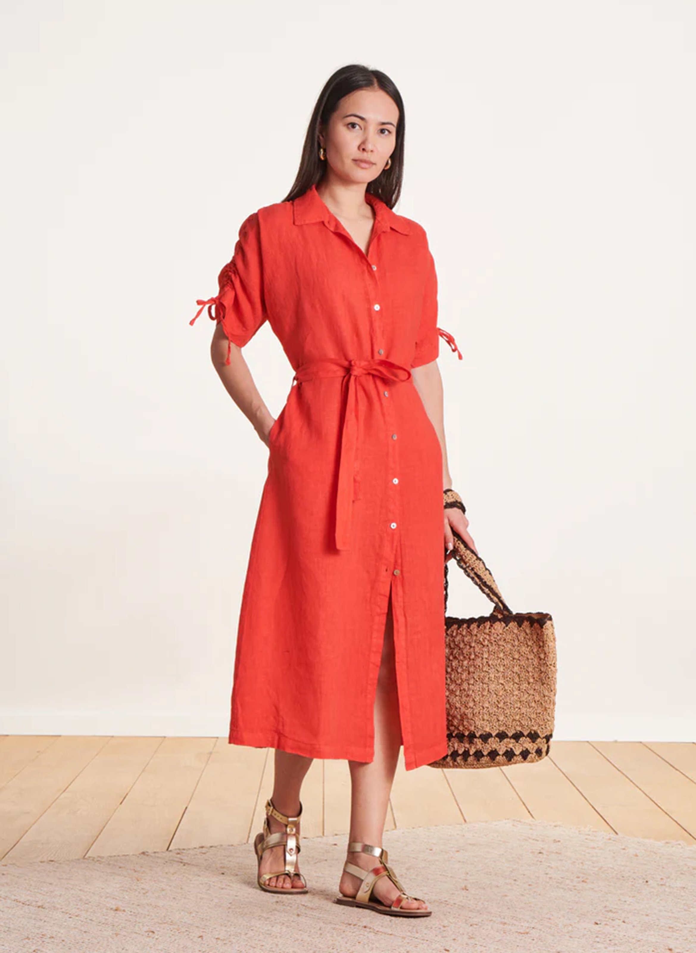 Lange, linnen jurk Sunrise La fee maraboutee Dames Place des