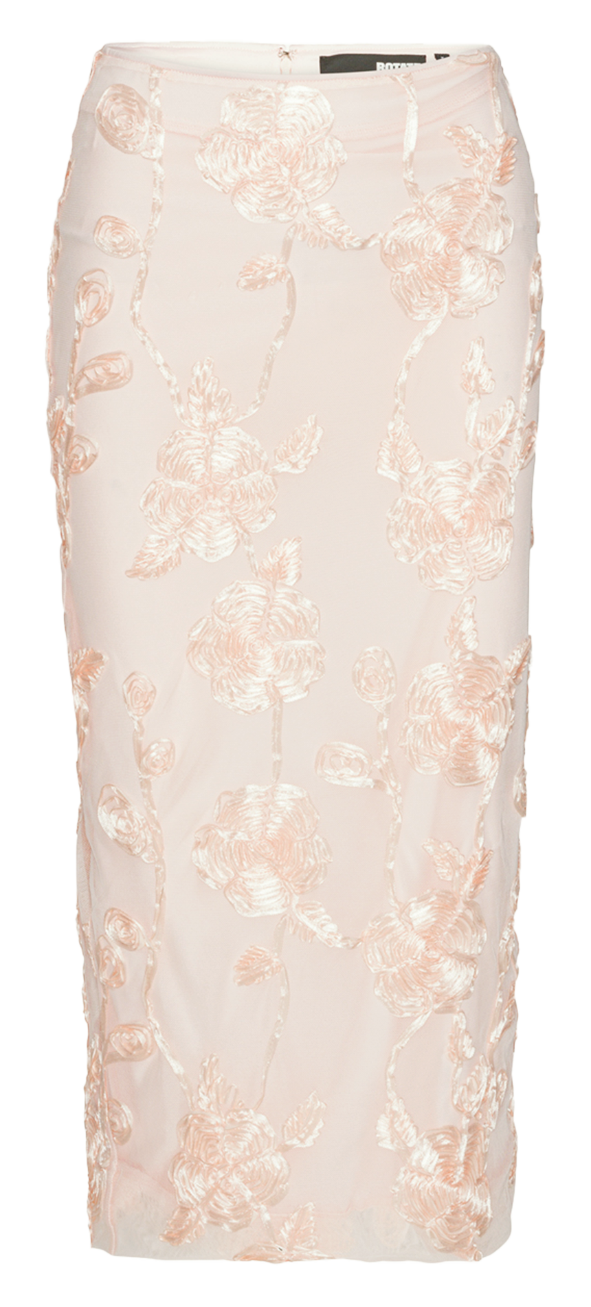 Jupe crayon brodée ROTATE Rose