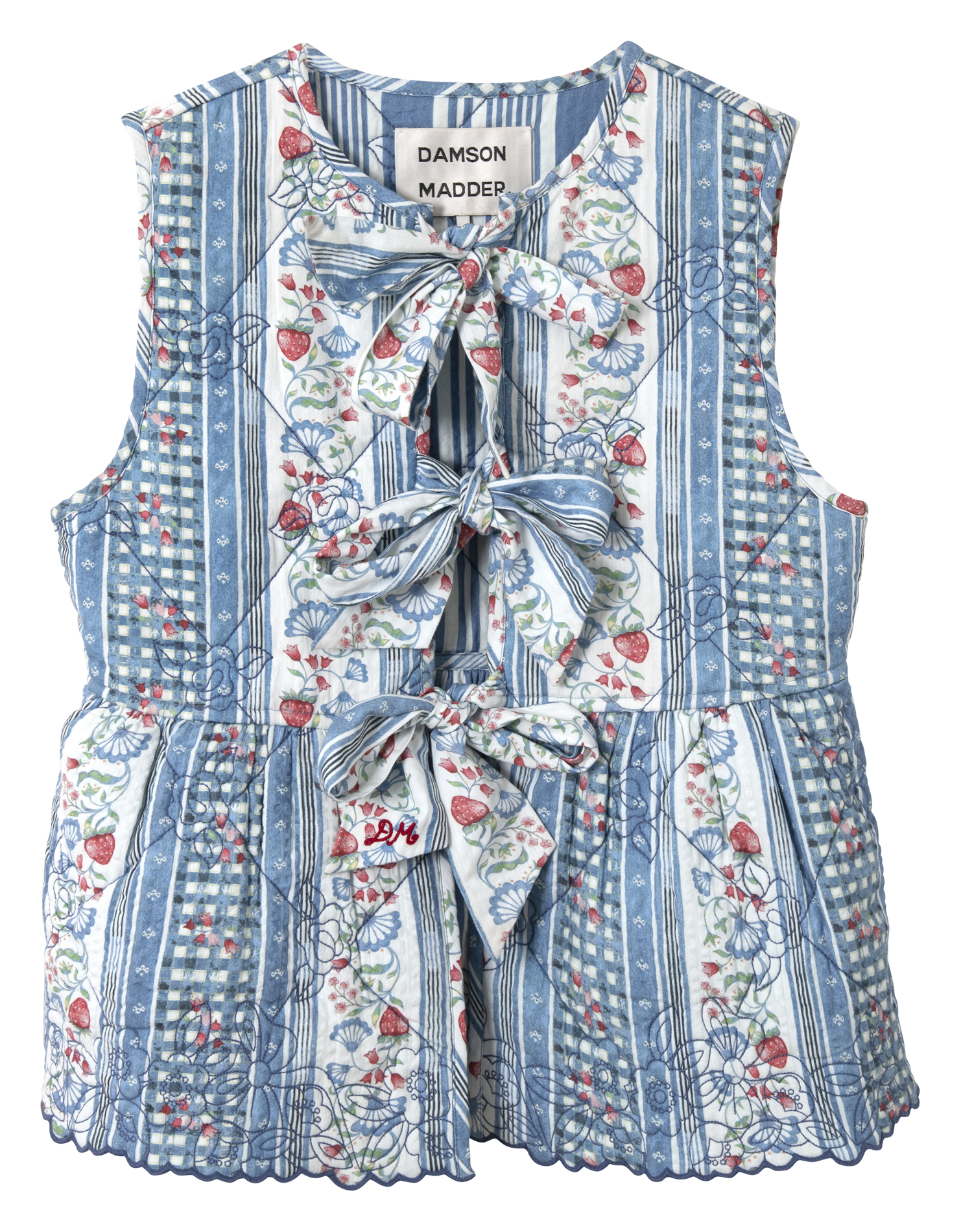 Gilet imprimé sans manches à nœuds DAMSON MADDER Bleu