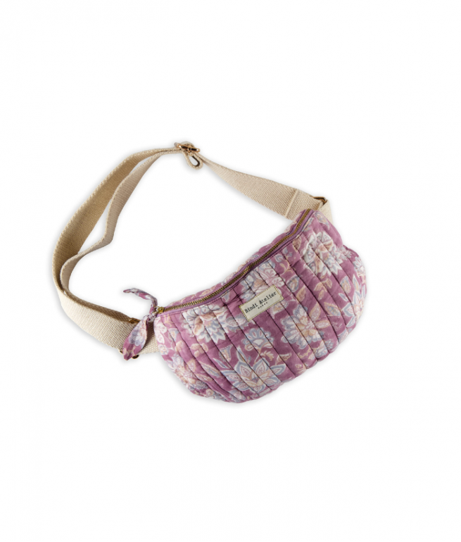 Printed canvas waist bag BINDI ATELIER Purple