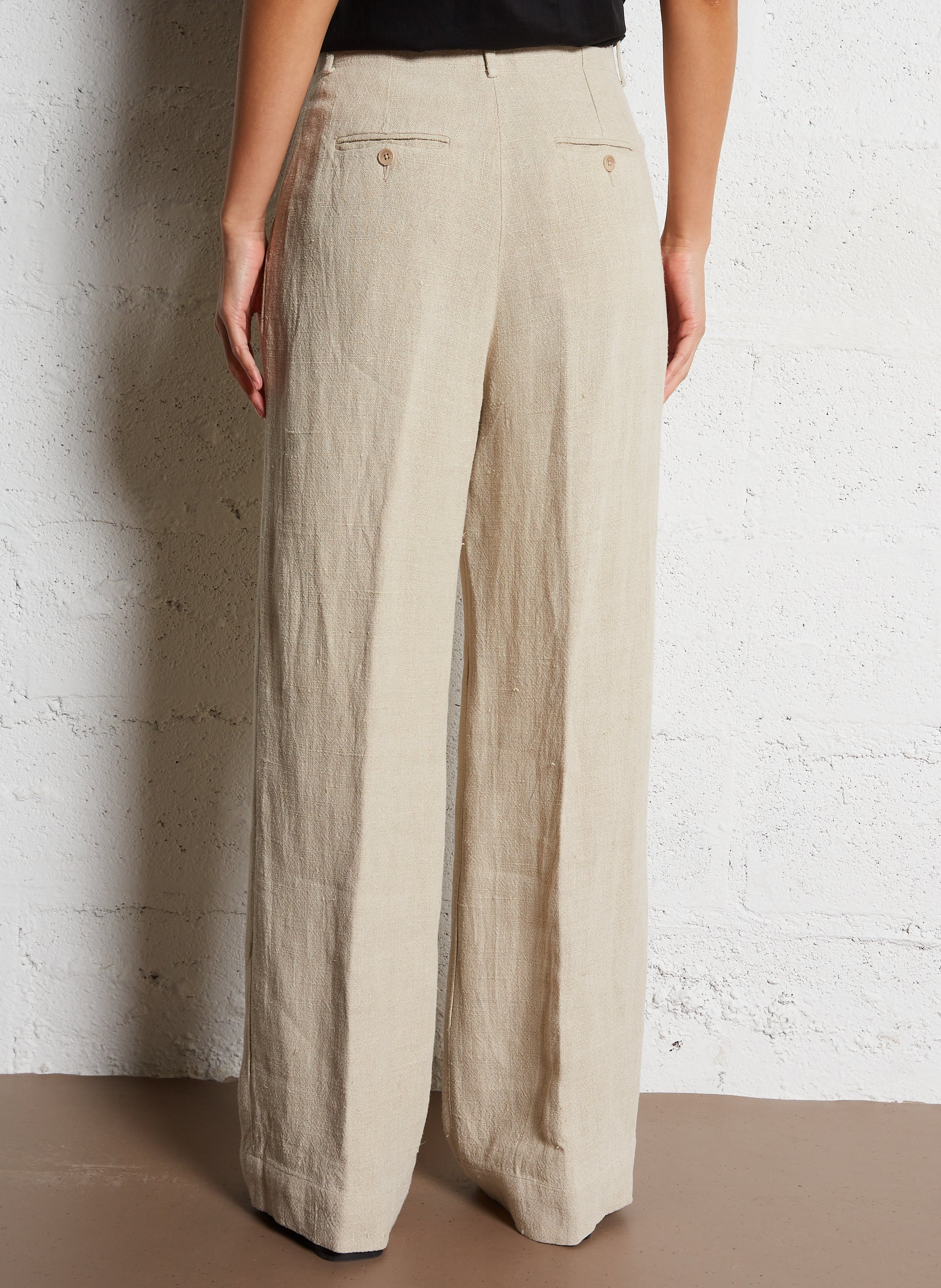 Straight linen trousers LAURENCE BRAS Beige