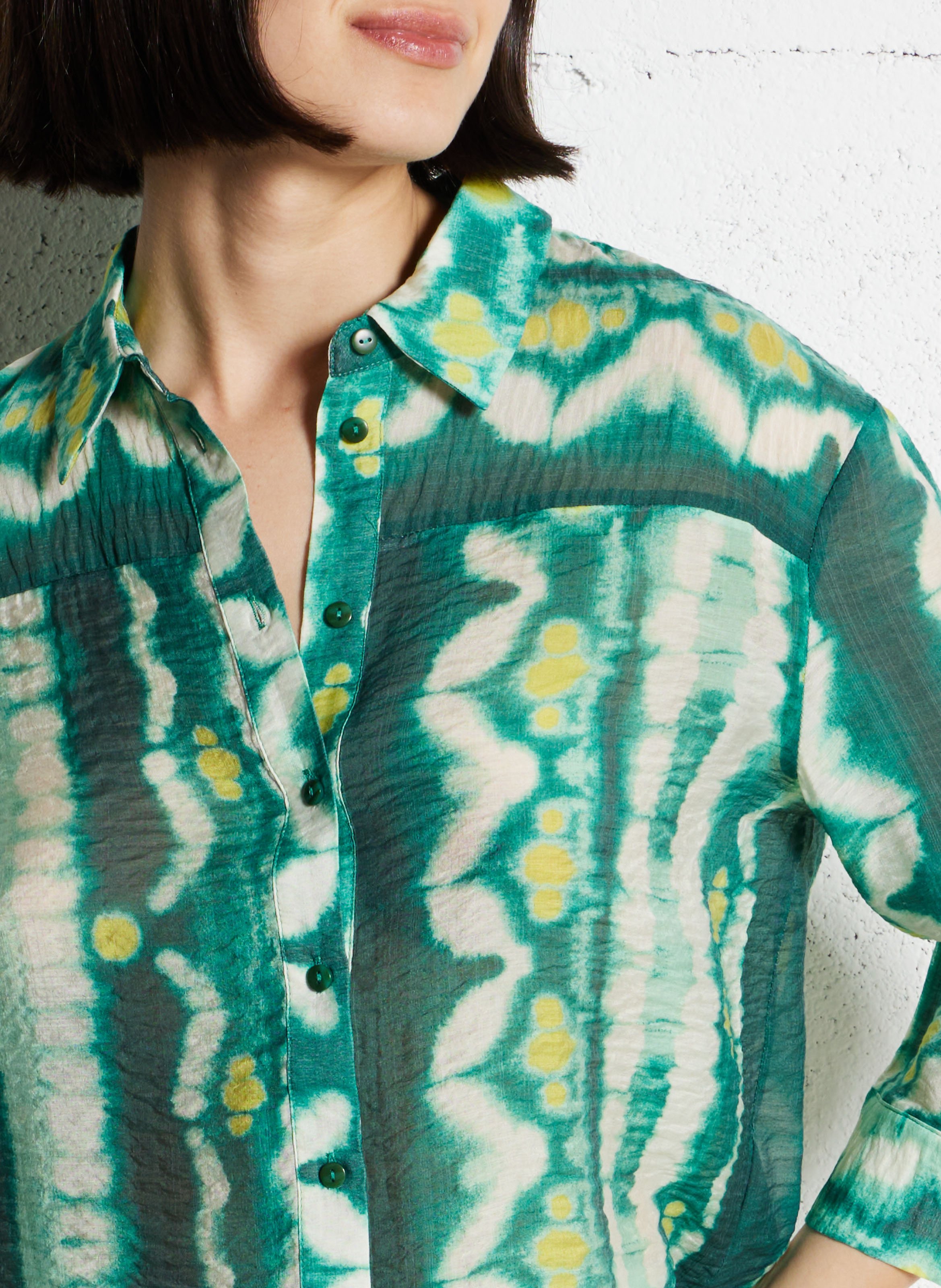 Gerade geschnittene Bluse aus bedruckter Viskose VILA Grun