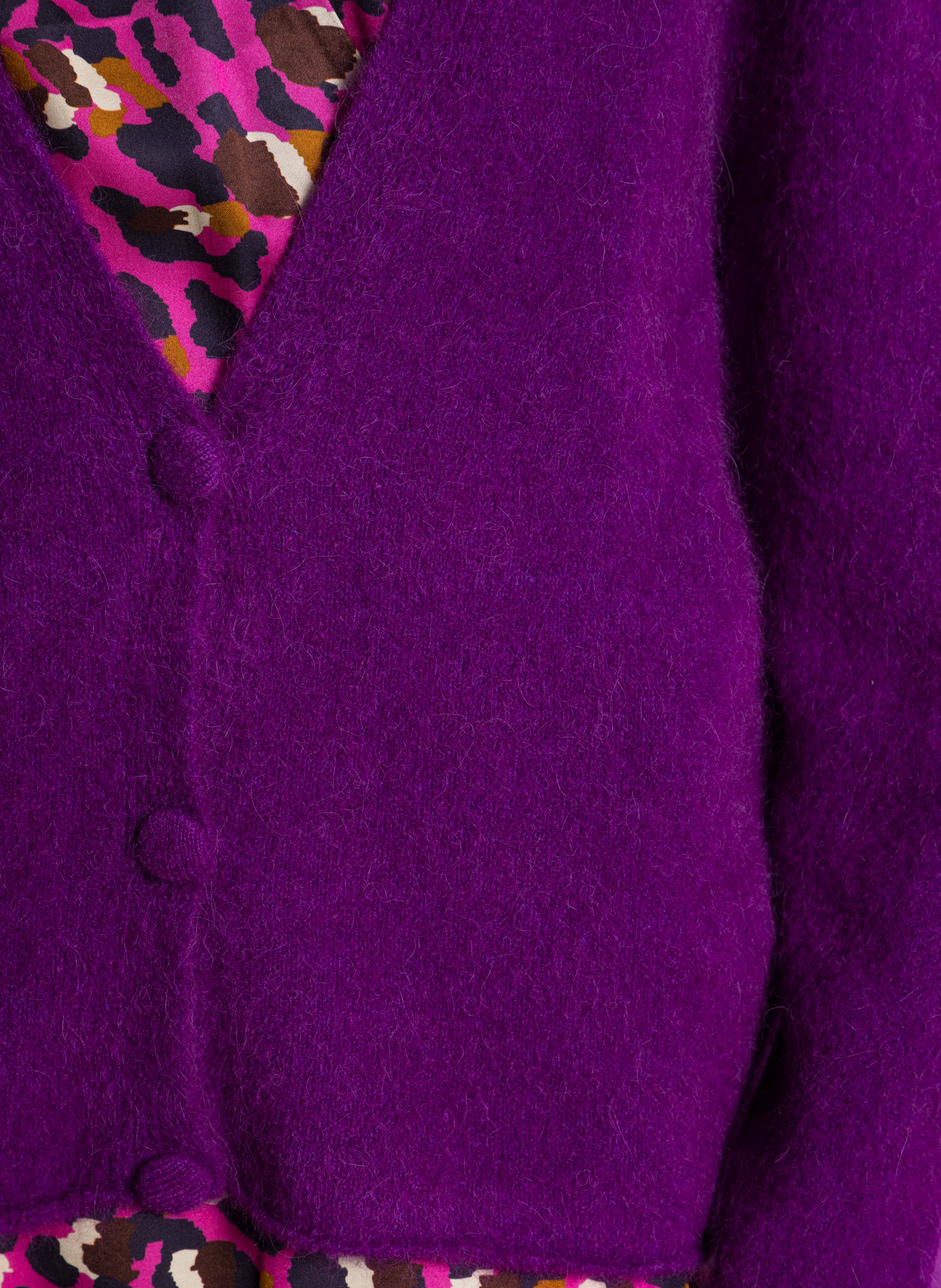 Oversized alpaca blend vest ONE STEP Purple