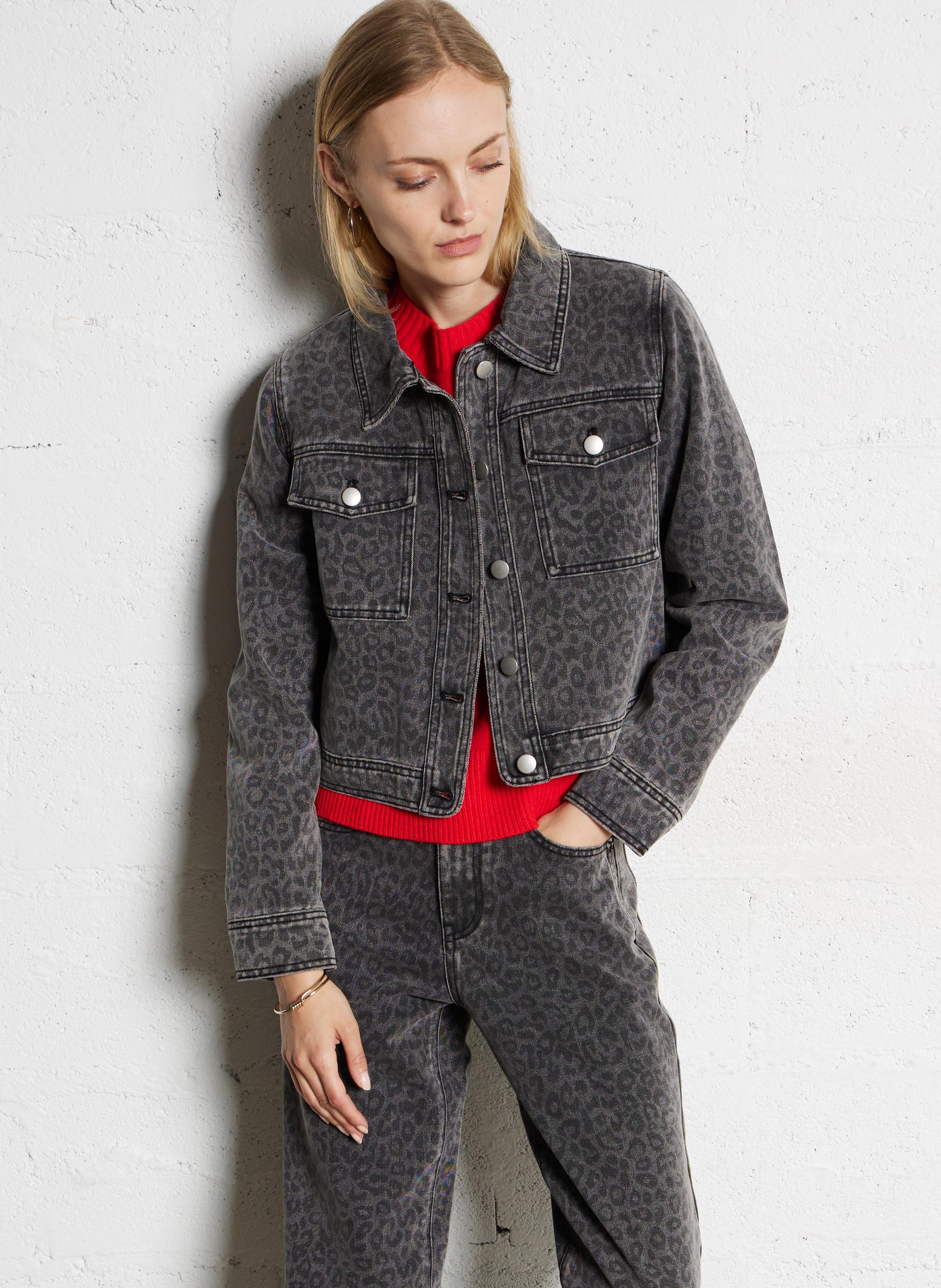 Jean droit en coton mélangé SUNCOO Noir