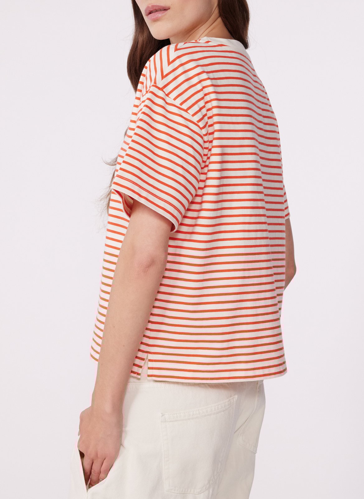 Long-sleeved round-neck cotton T-shirt PETIT BATEAU Red