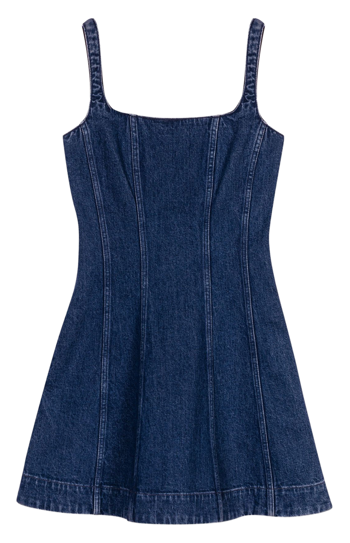 Robe courte évasée en denim MAJE Bleu