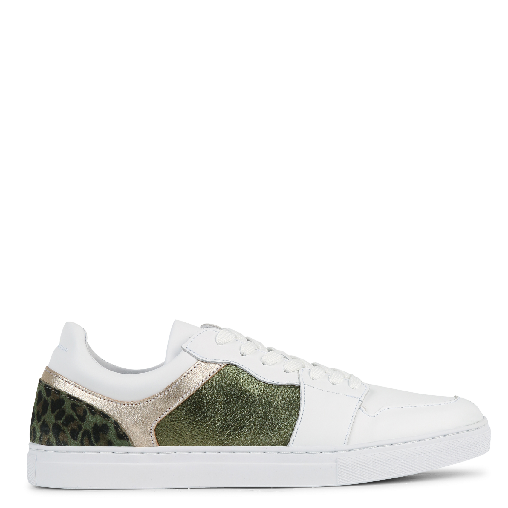 Baskets basses avec empiècements en cuir ONE STEP Kaki