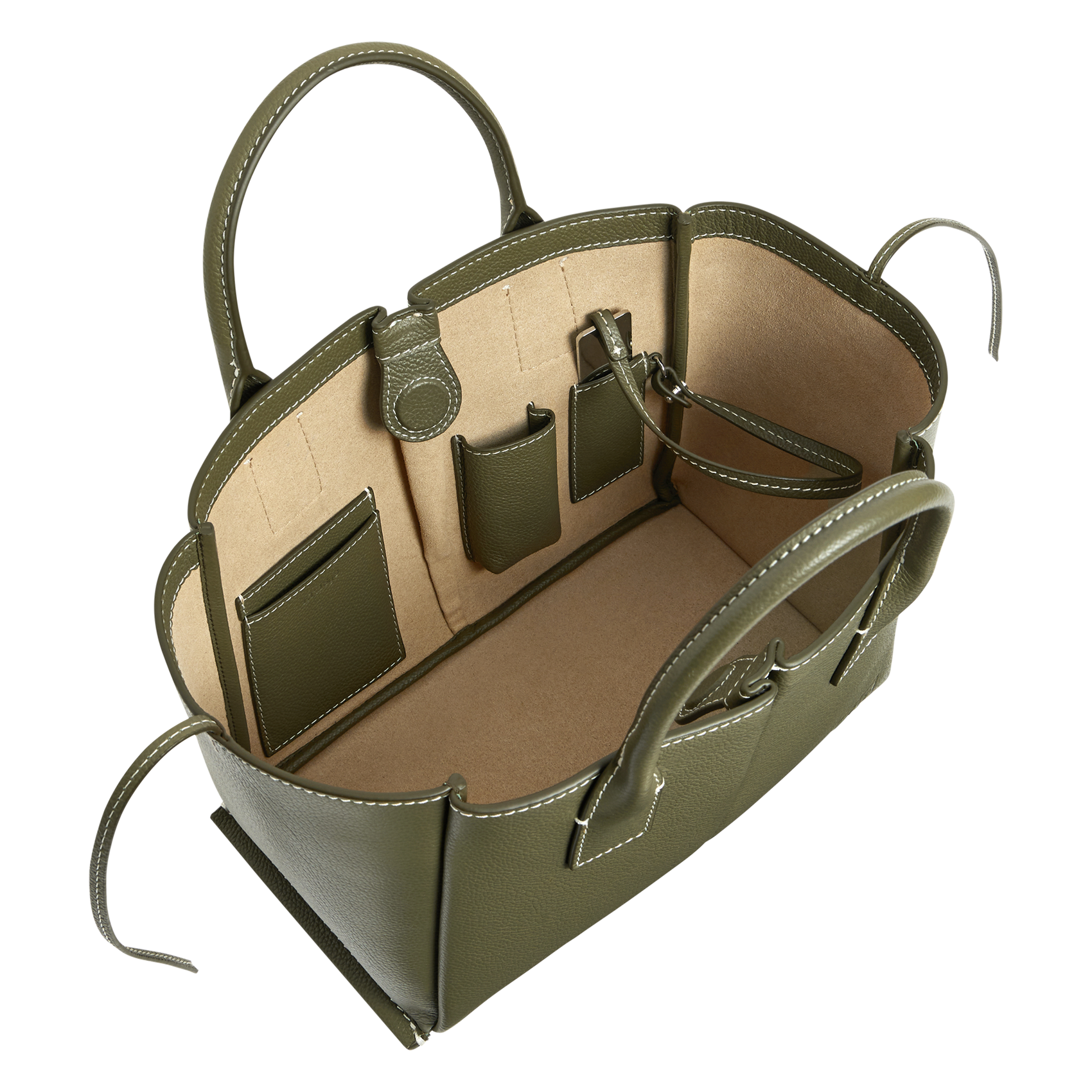 Sac porté main en cuir LE TANNEUR Vert