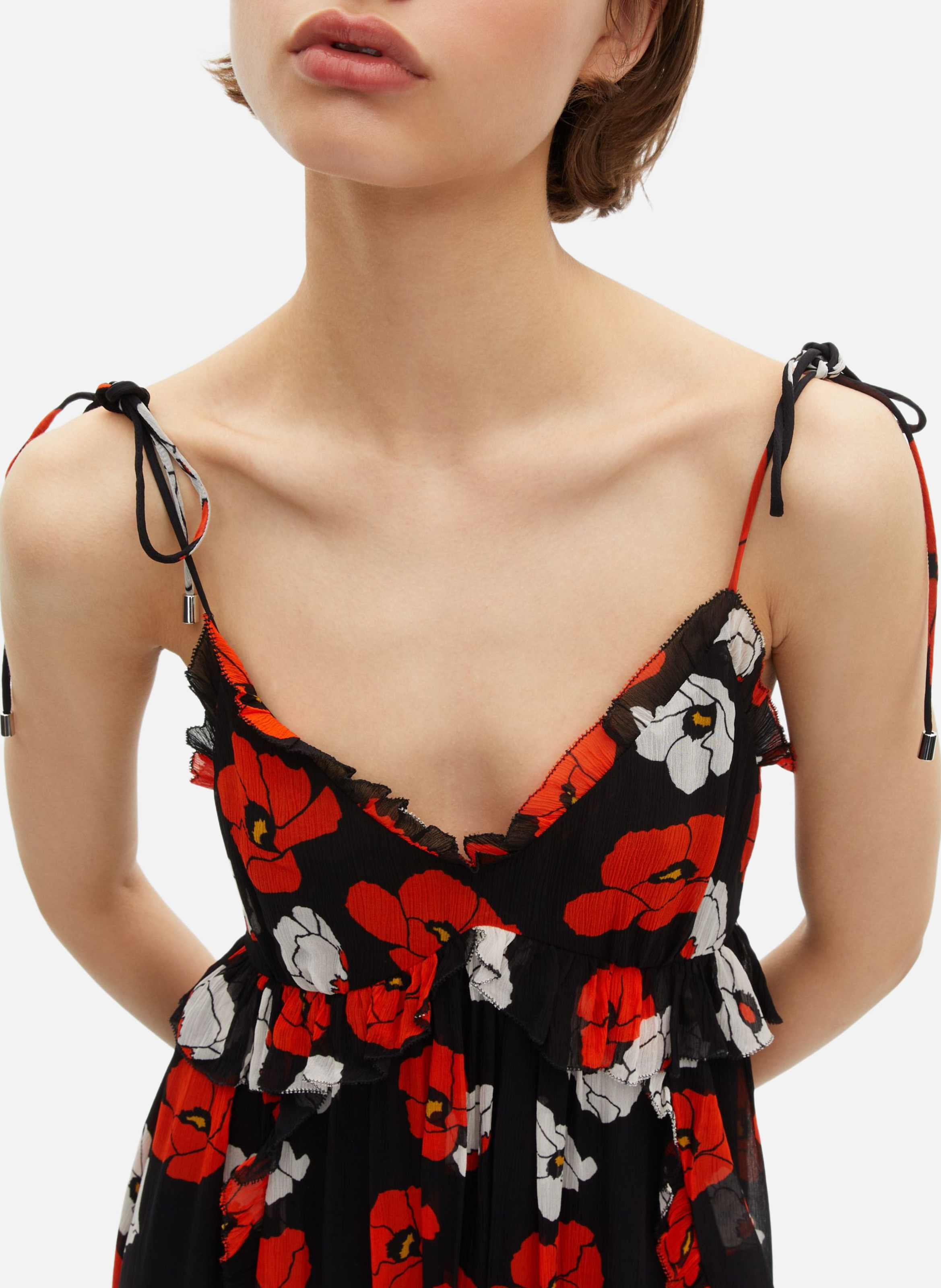 Short floral print dress THE KOOPLES Black