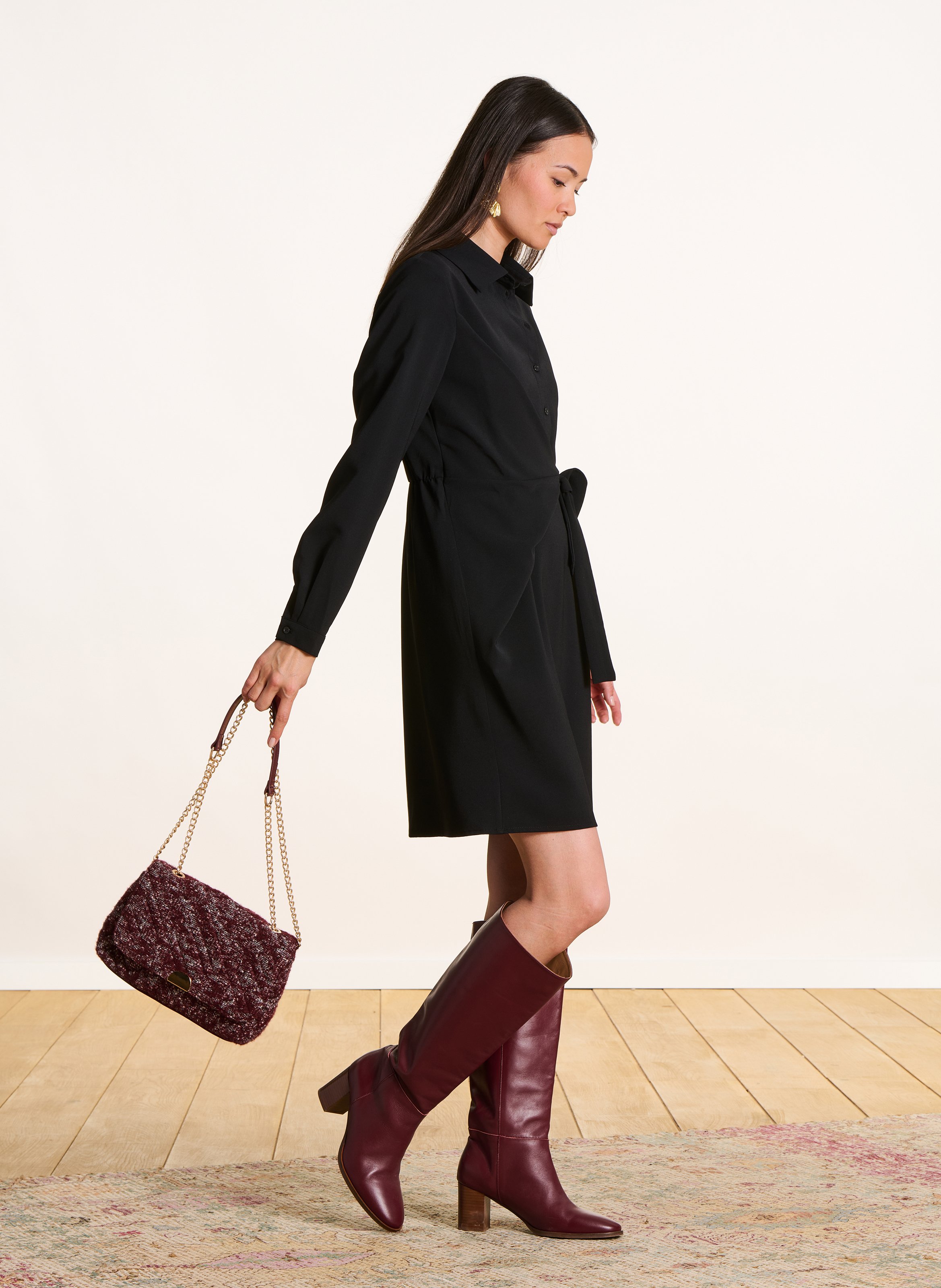 Tweed shoulder bag LA FEE MARABOUTEE Red