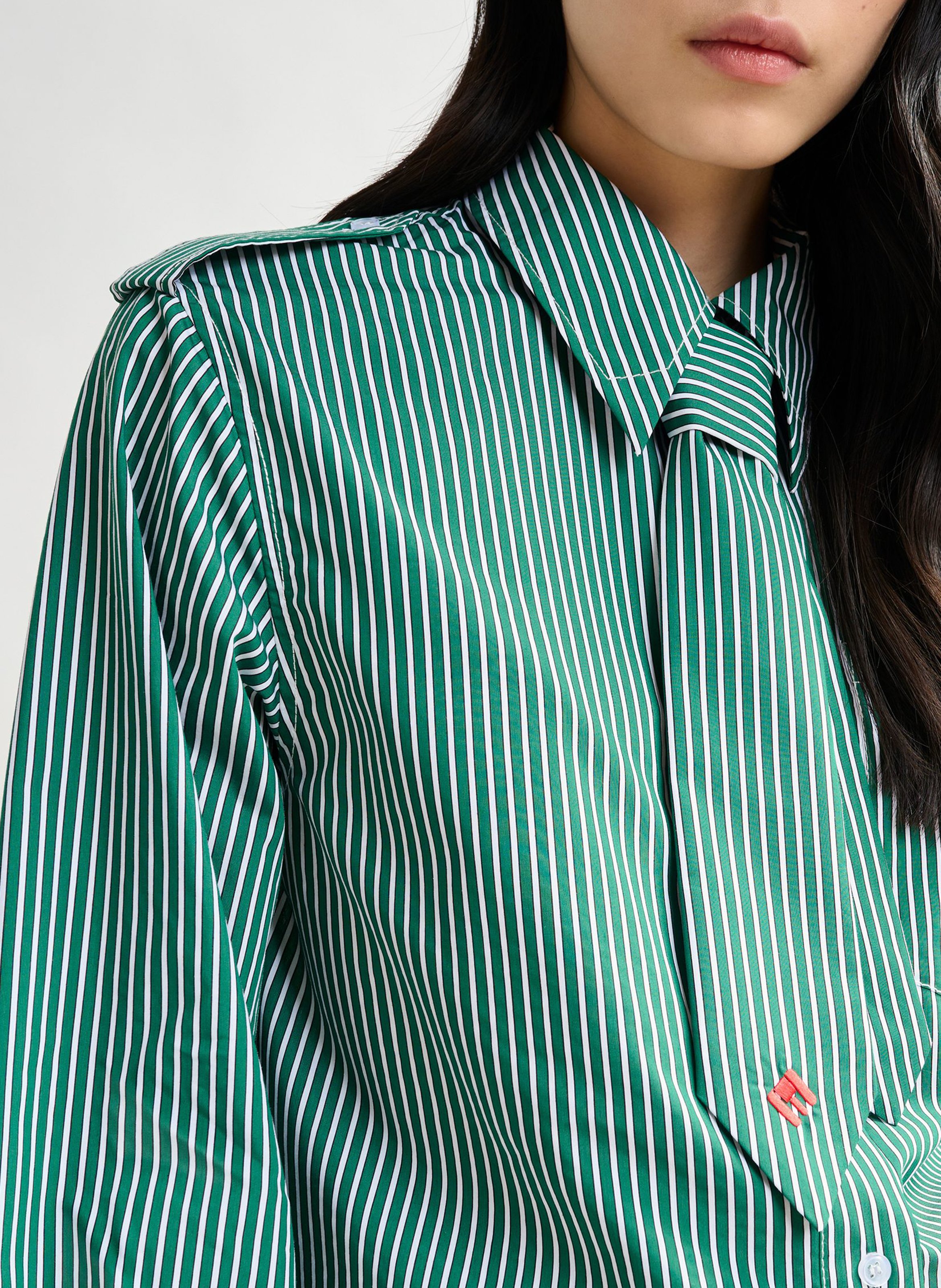 Chemise col classique en coton mélangé ESSENTIEL ANTWERP Vert