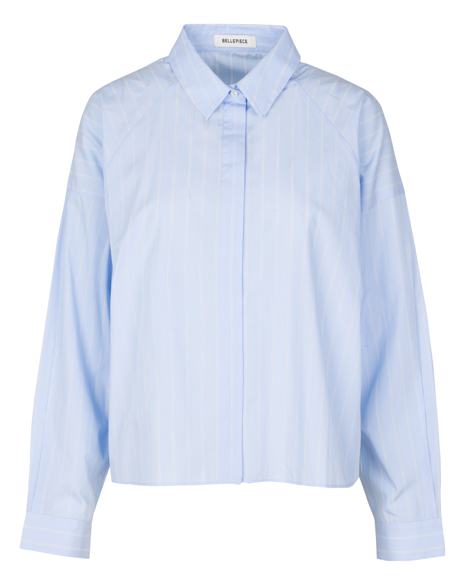 Loose-fit striped cotton shirt BELLEPIECE Blue