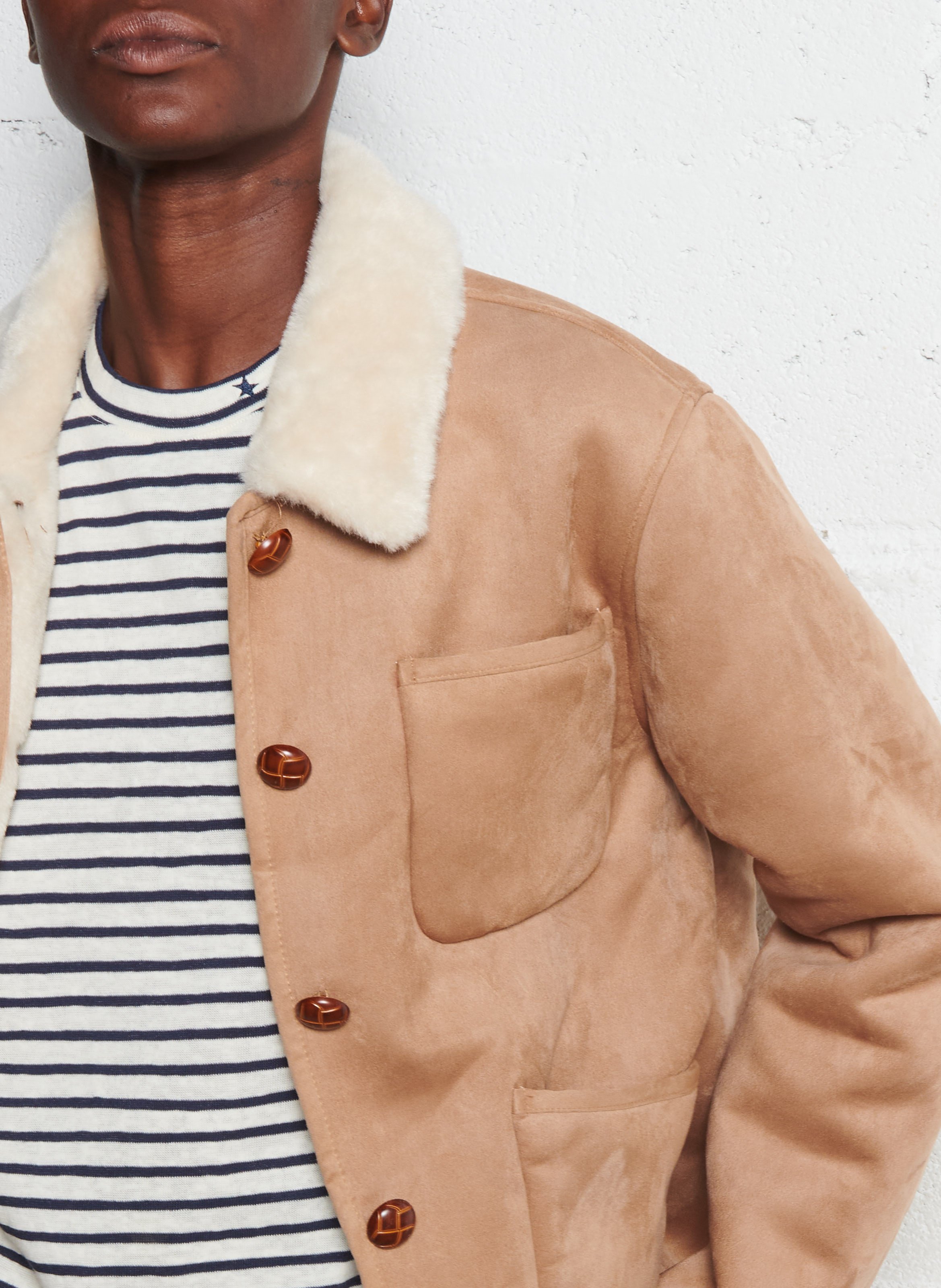 Manteau col classique en laine mélangée LA PETITE ETOILE Marron