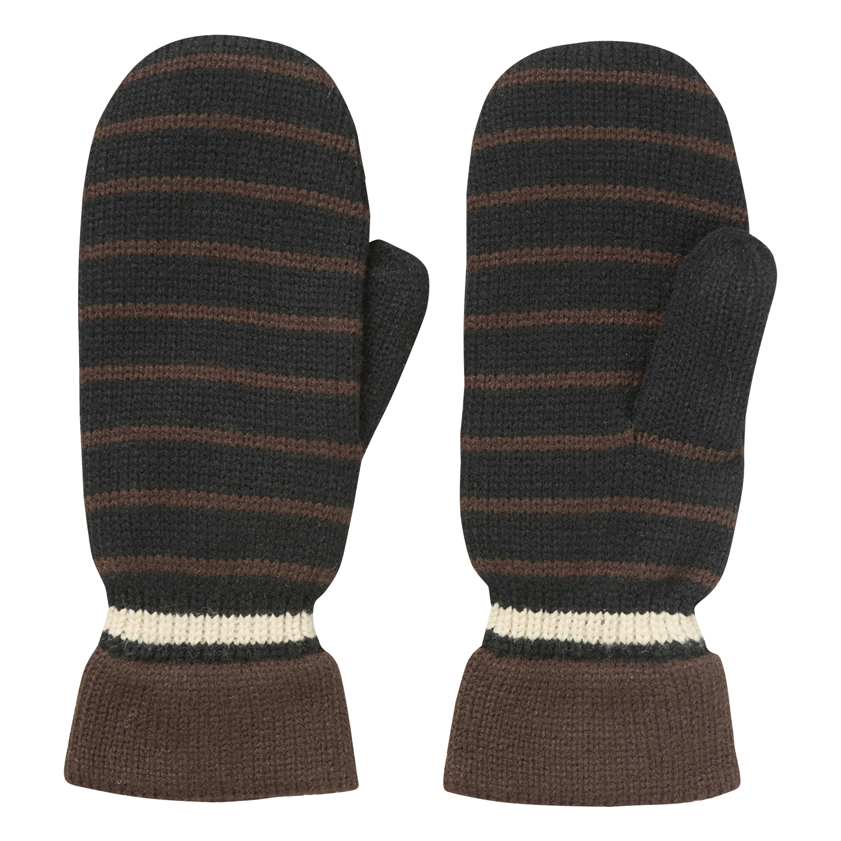 Gestreifte Fäustlinge BECKSONDERGAARD Schwarz