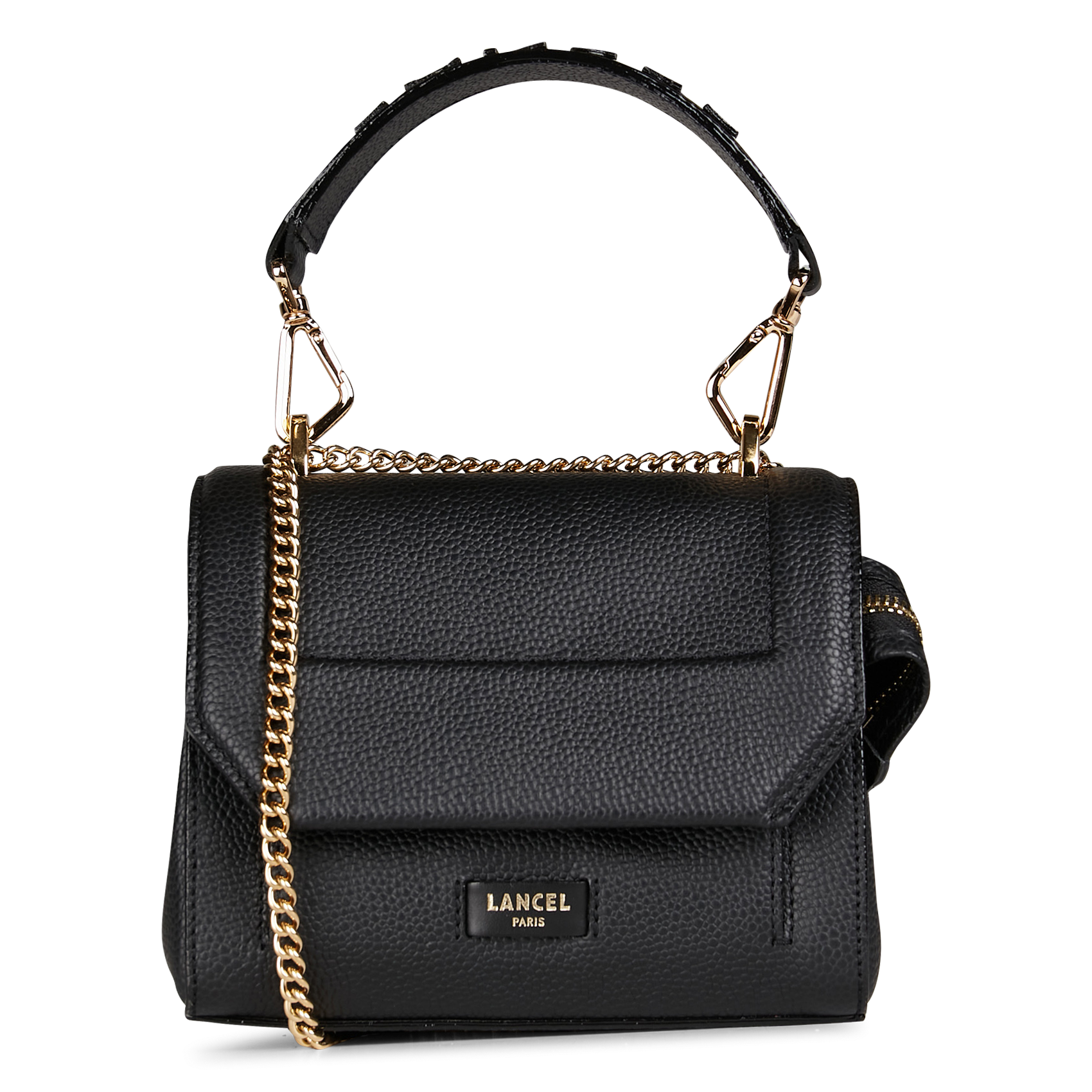 Kleine, nerfleren tas met klep NINON S Noir dore