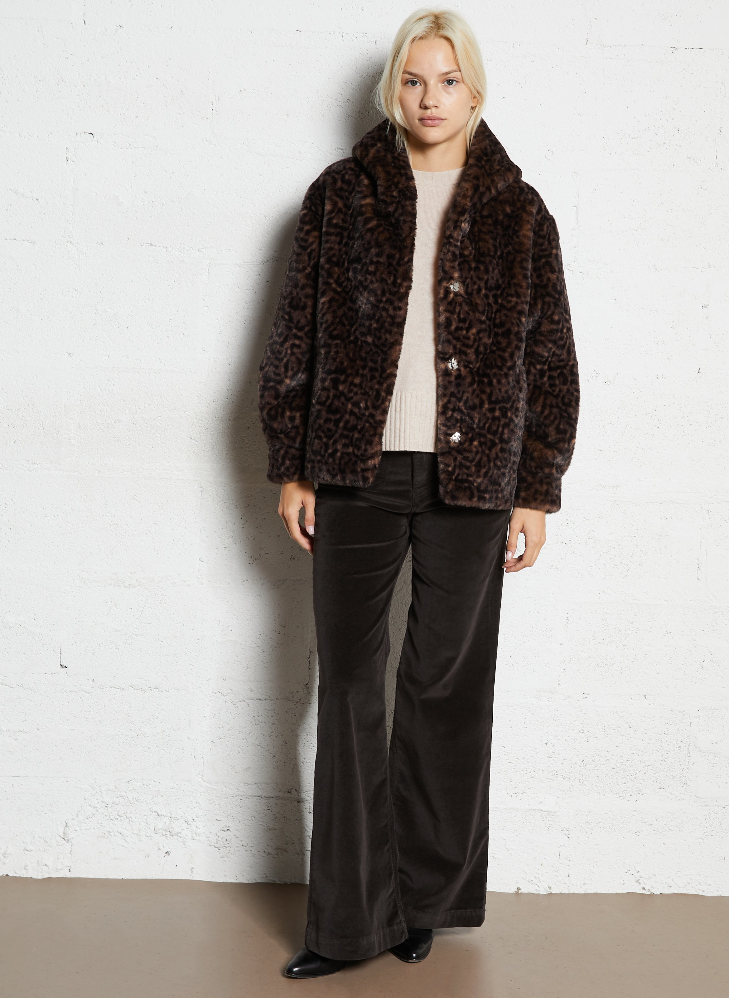 Pull oversize col rond en cachemire SUD EXPRESS Beige