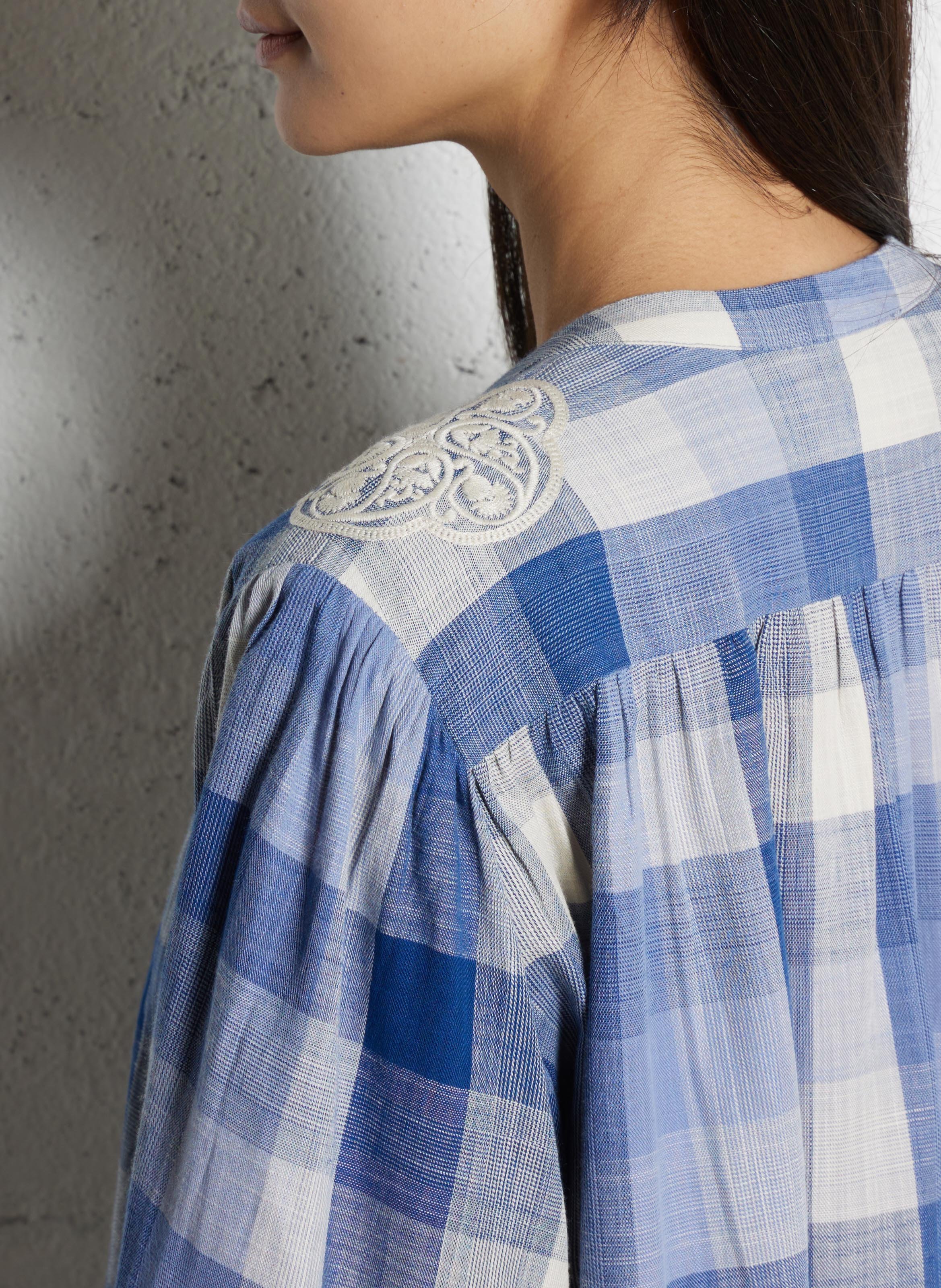 Chemise ample col mao en coton LA PETITE ETOILE Bleu