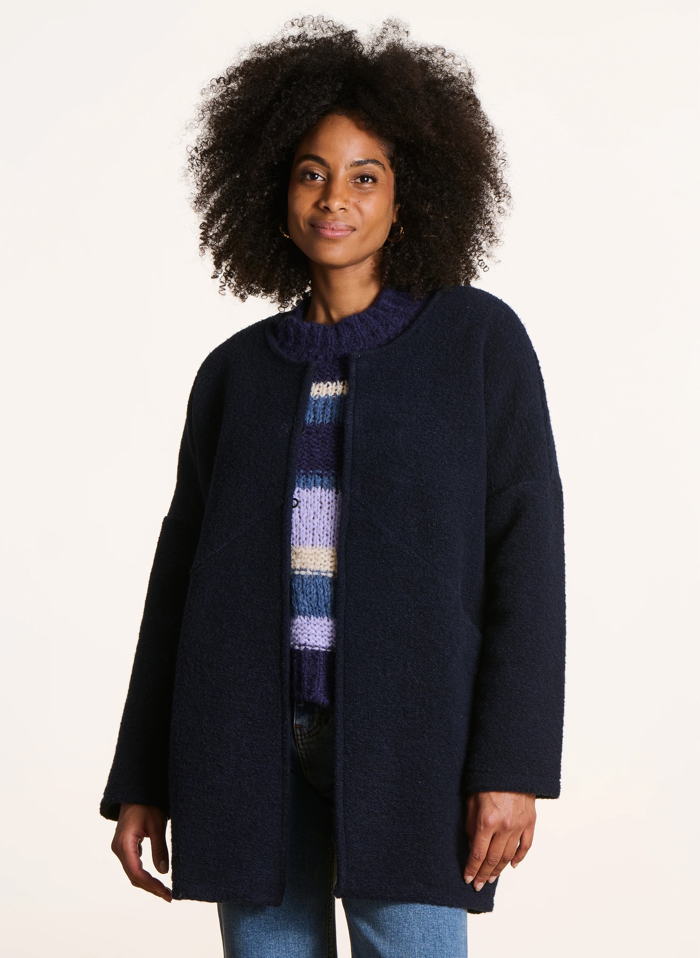 Round-neck coat LA FEE MARABOUTEE Blue