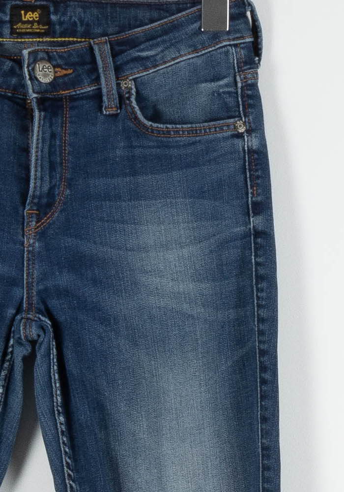 Cropped slim jeans with studs LEE - Seconde Main Blue