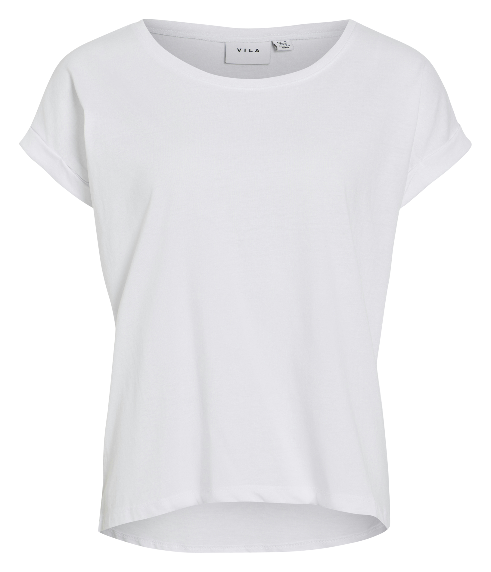 Basic cotton-mix T-shirt VILA White
