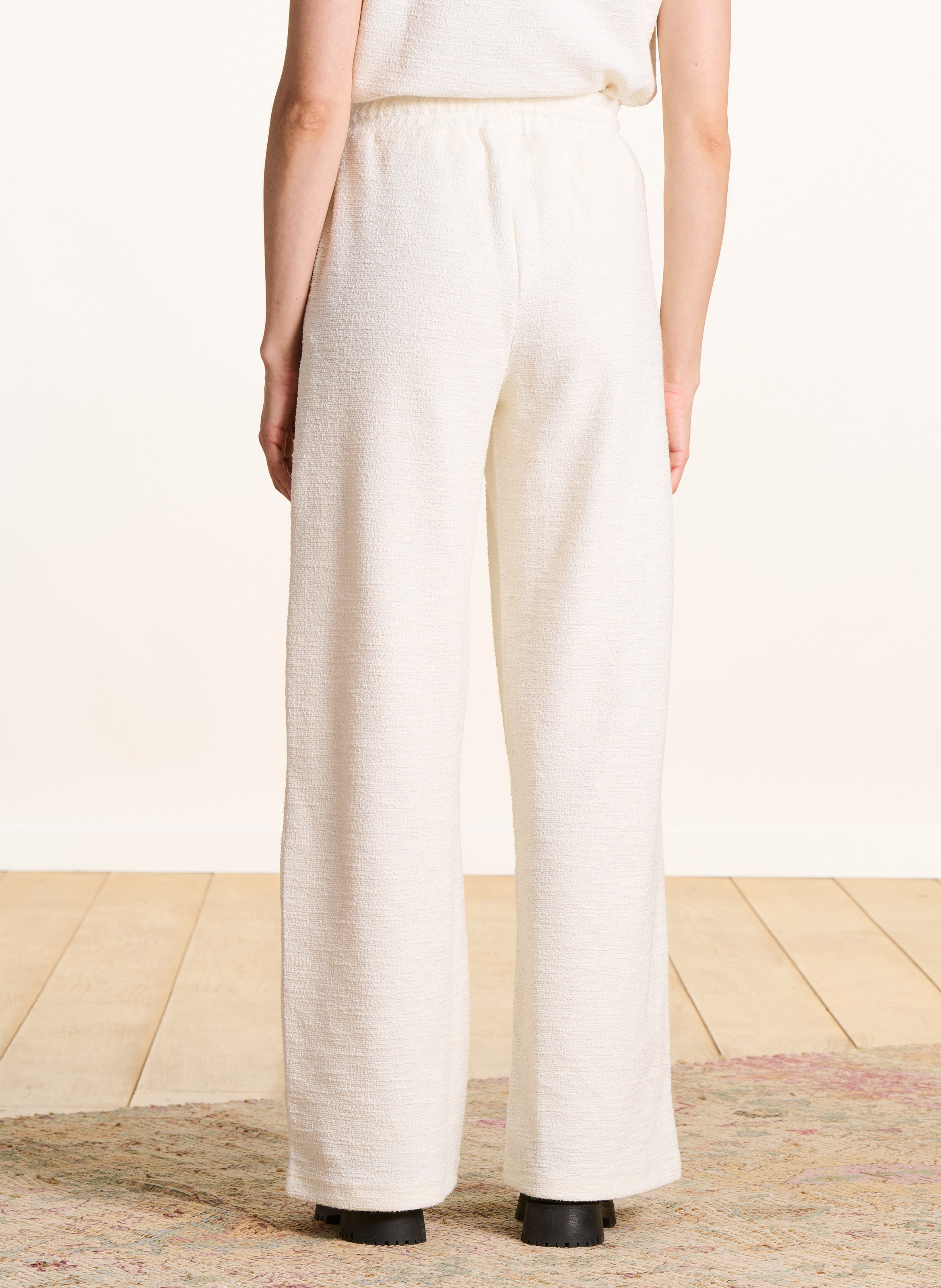 Pantalon large en coton mélangé LA FEE MARABOUTEE Blanc
