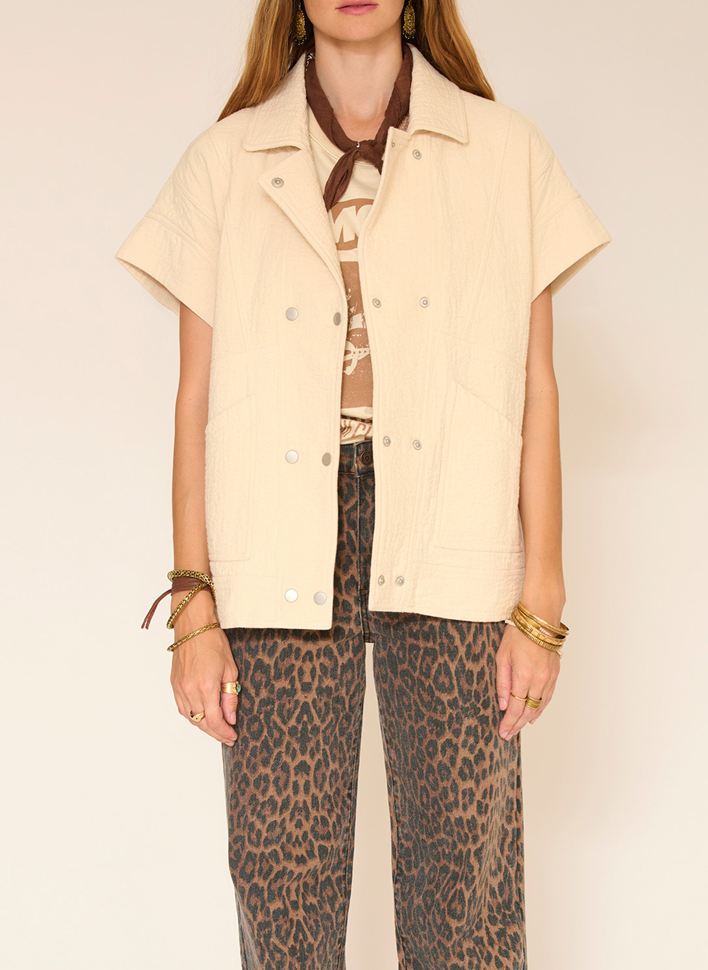 Korte mouw jas uni MKT Beige