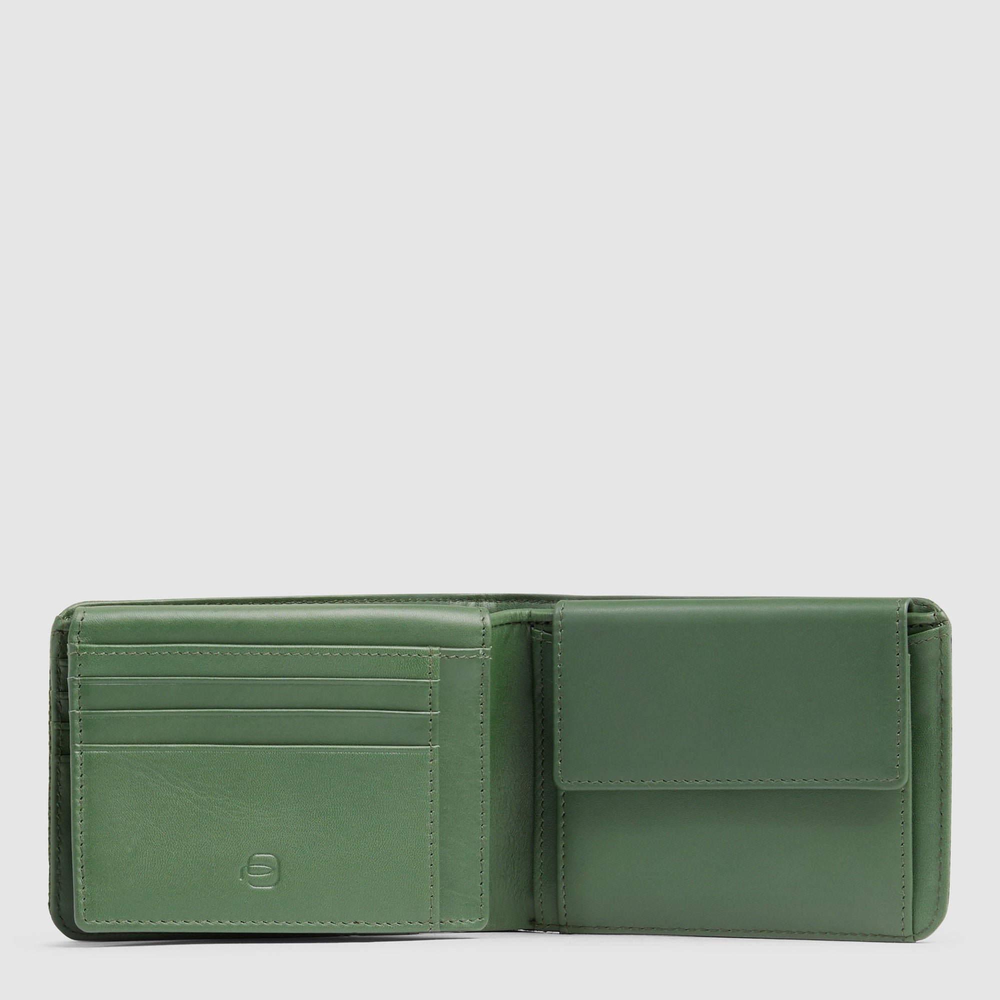Men's wallet with ID card holder flap PIQUADRO Green
