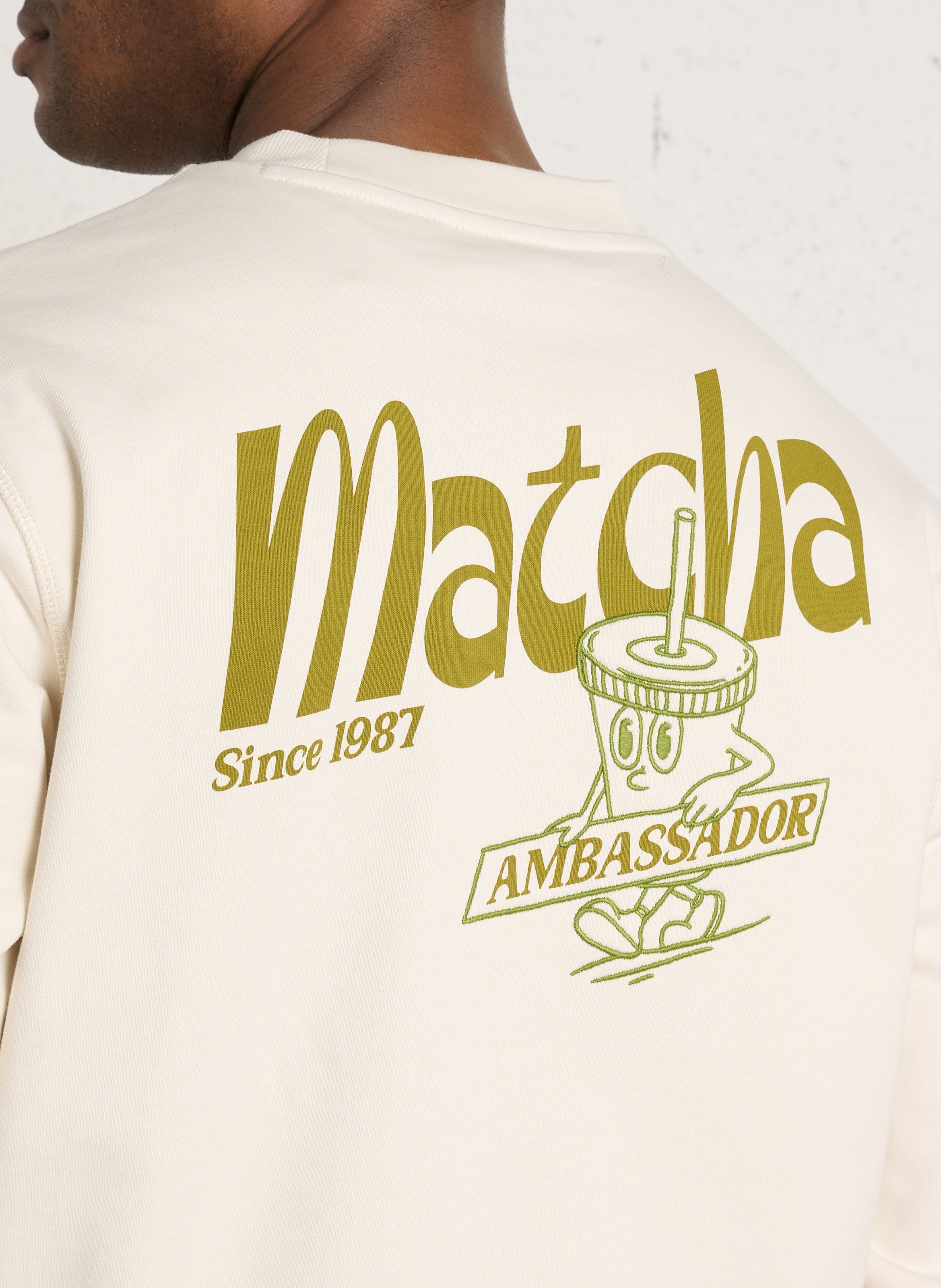 Round neck sweatshirt with cotton patterns NAPAPIJRI White