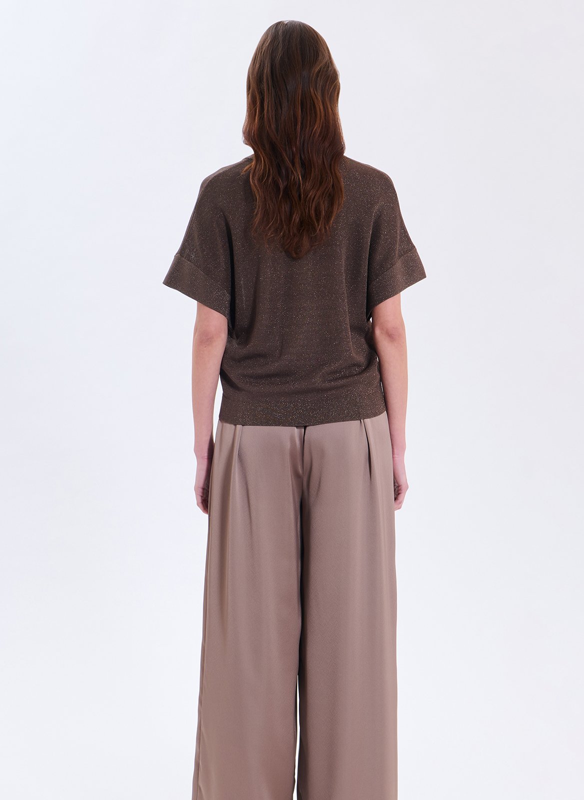 Pull fin col V en maille fine ZAPA Gris