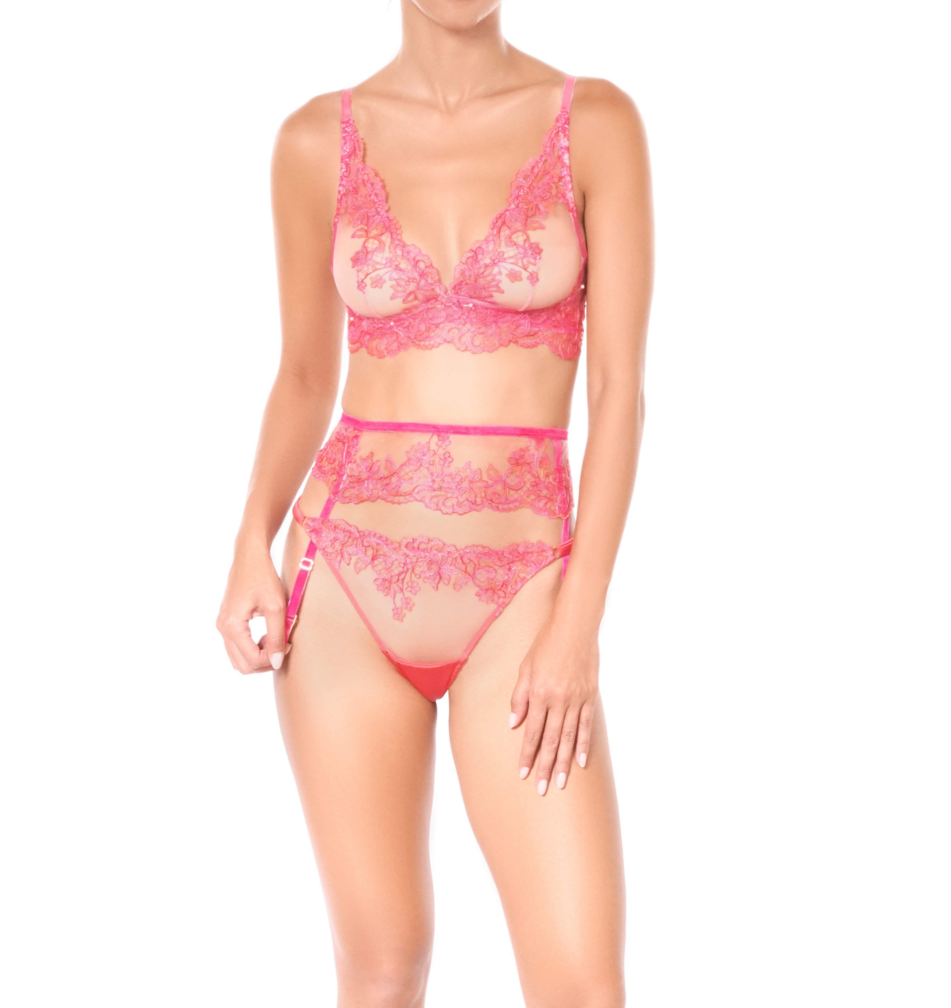 Bonbon rose porte jaretelle HUIT Rose