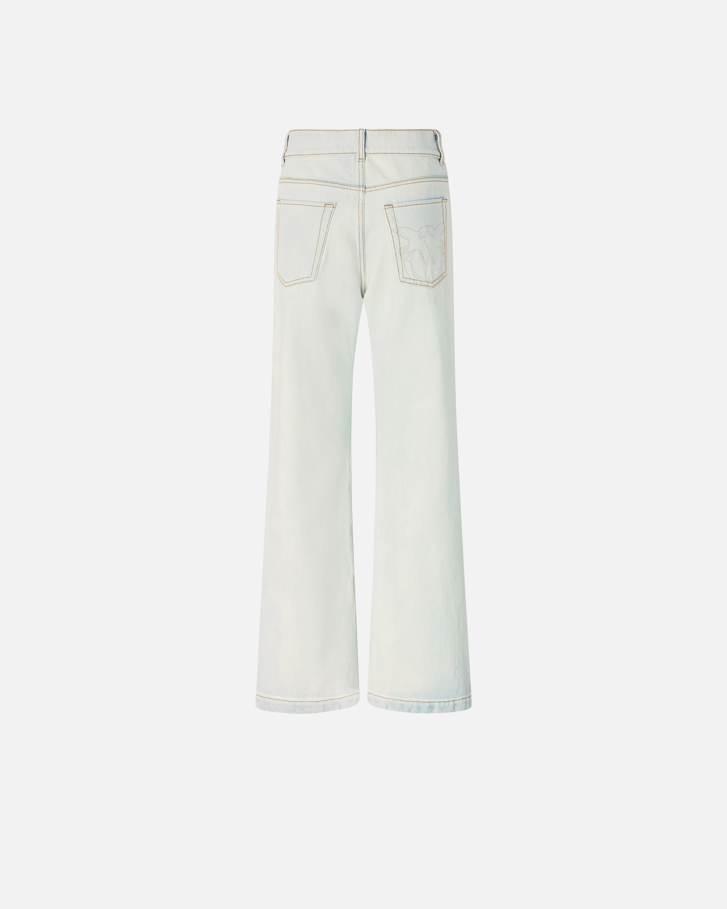 Jean à taille rabattable contrastante PINKO Bleu