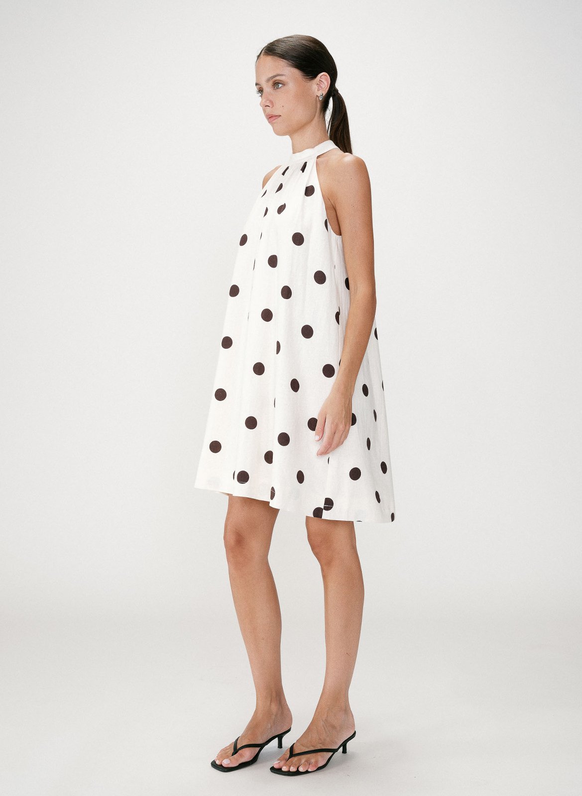High-neck polka dot top GRACE ET MILA White