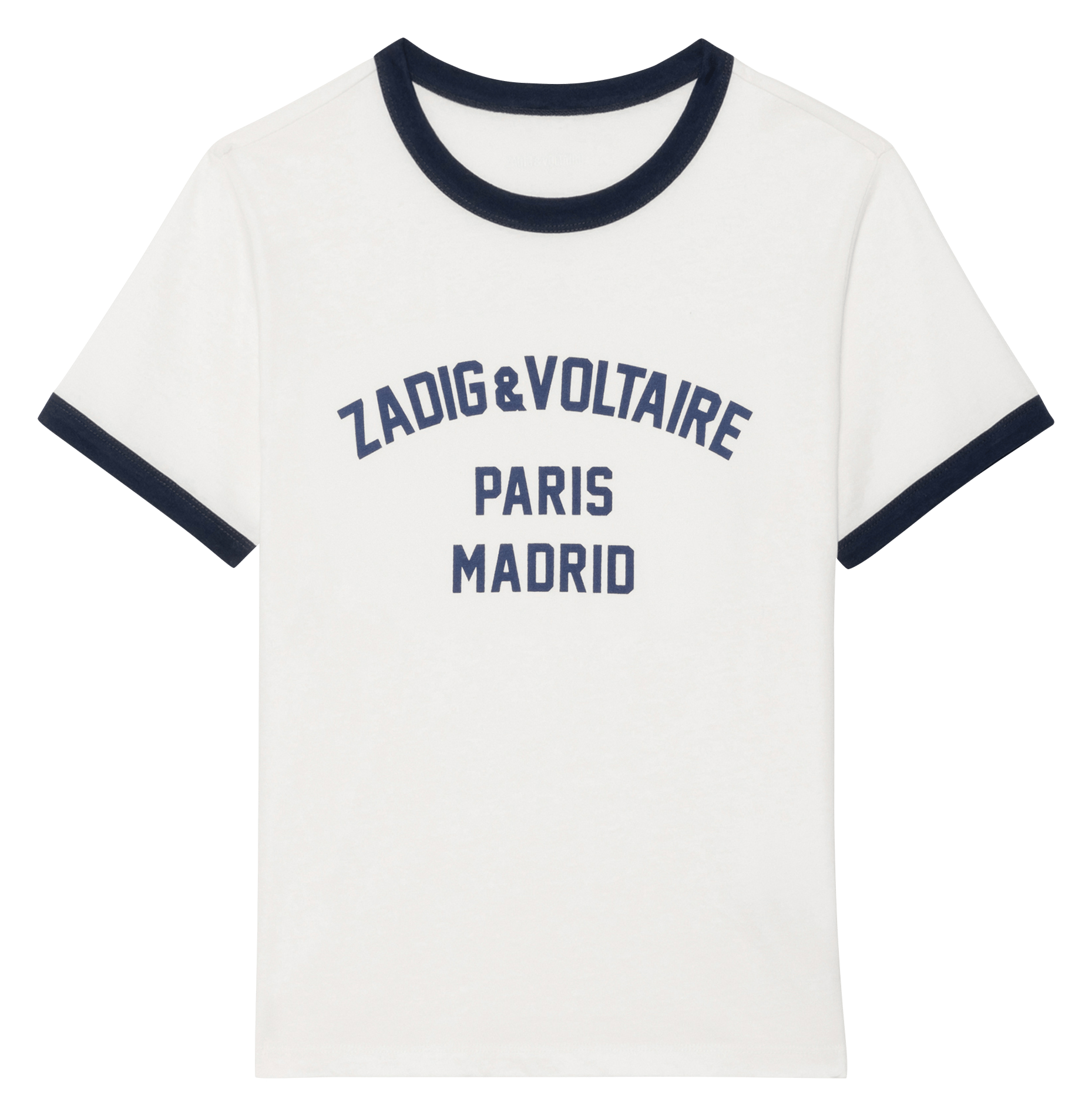 Tee-shirt droit col rond sérigraphié en coton bio ZADIG&VOLTAIRE Blanc