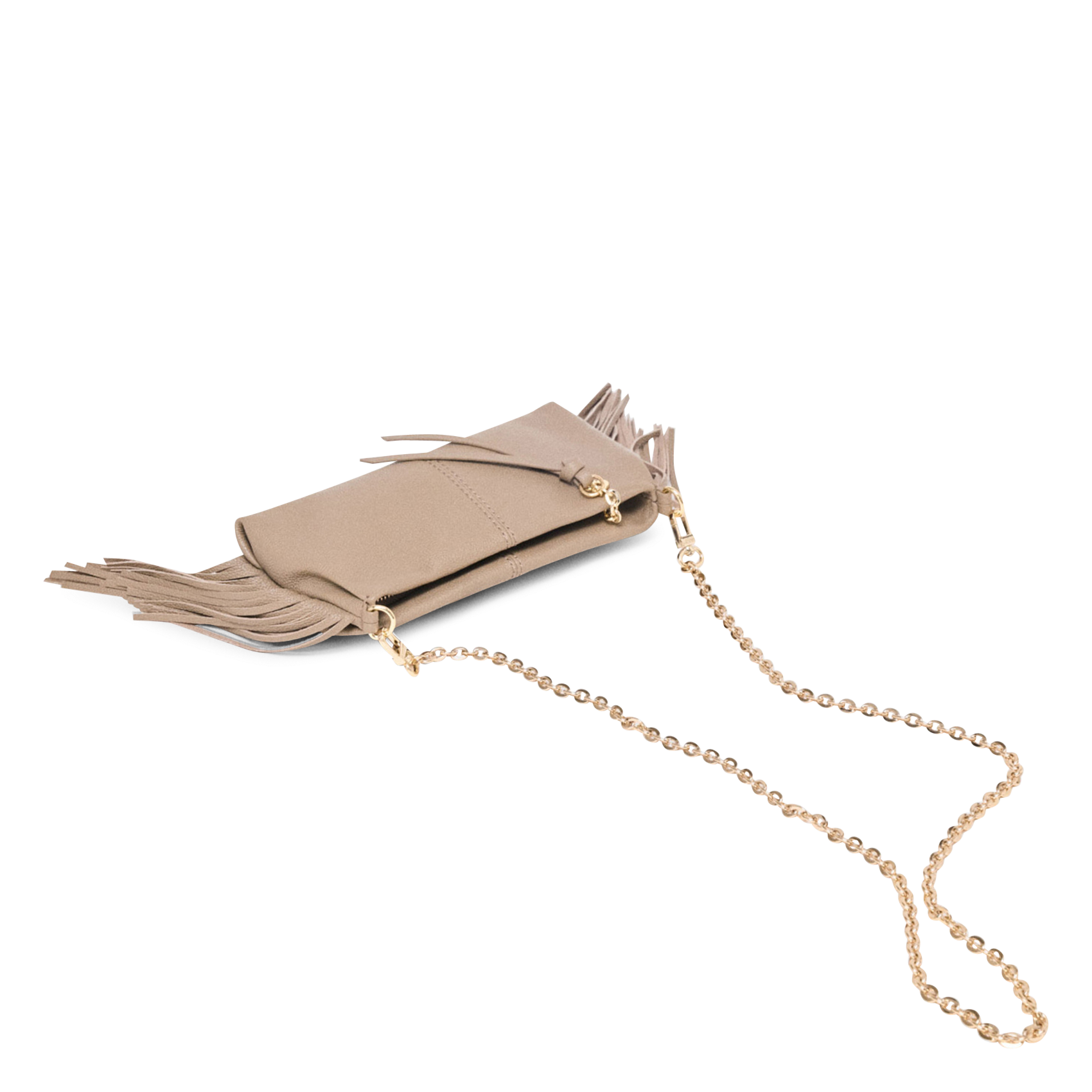 Sac poté éépaule en cuir MAJE Marron