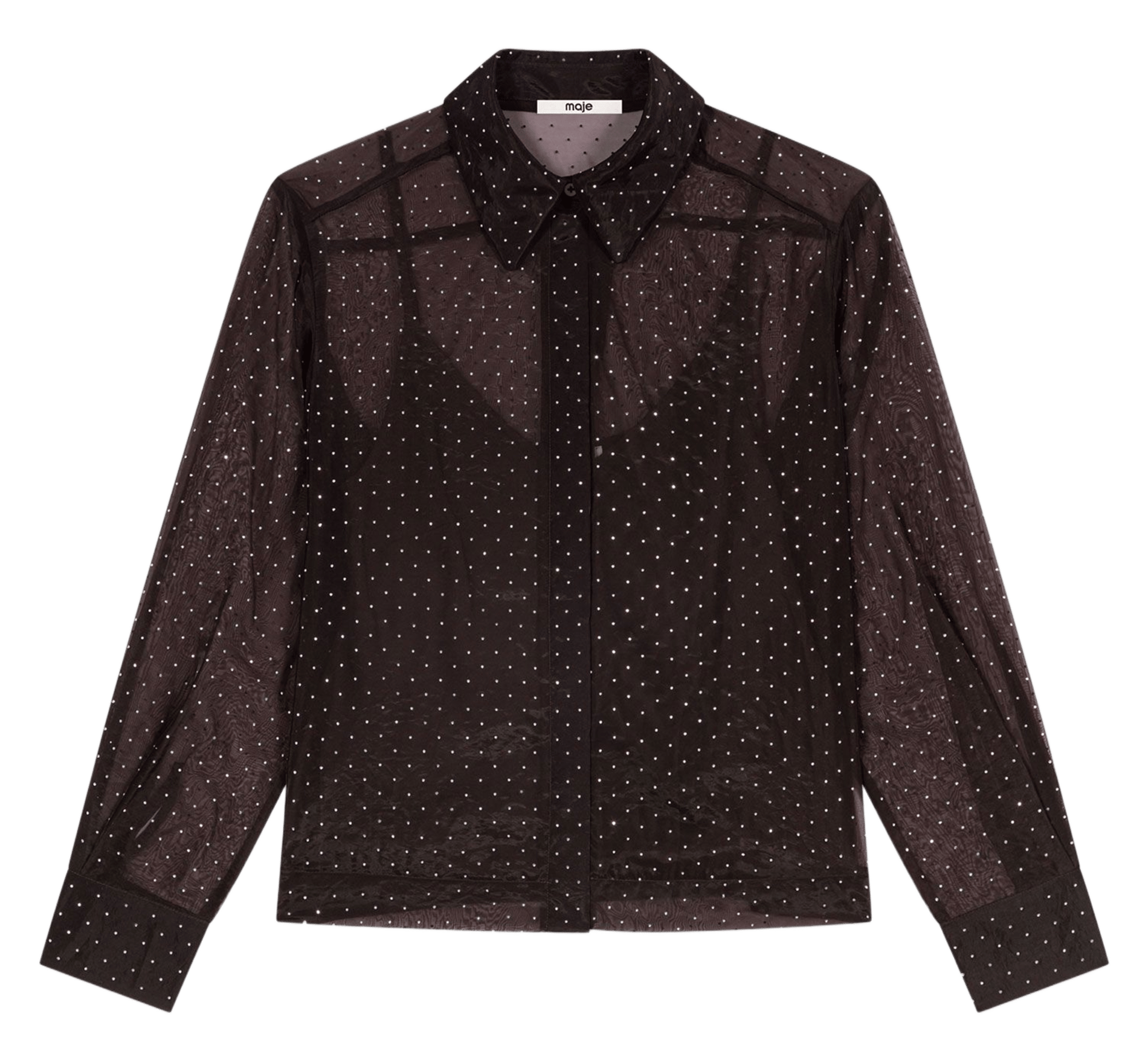 Chemise droite col classique  MAJE Marron